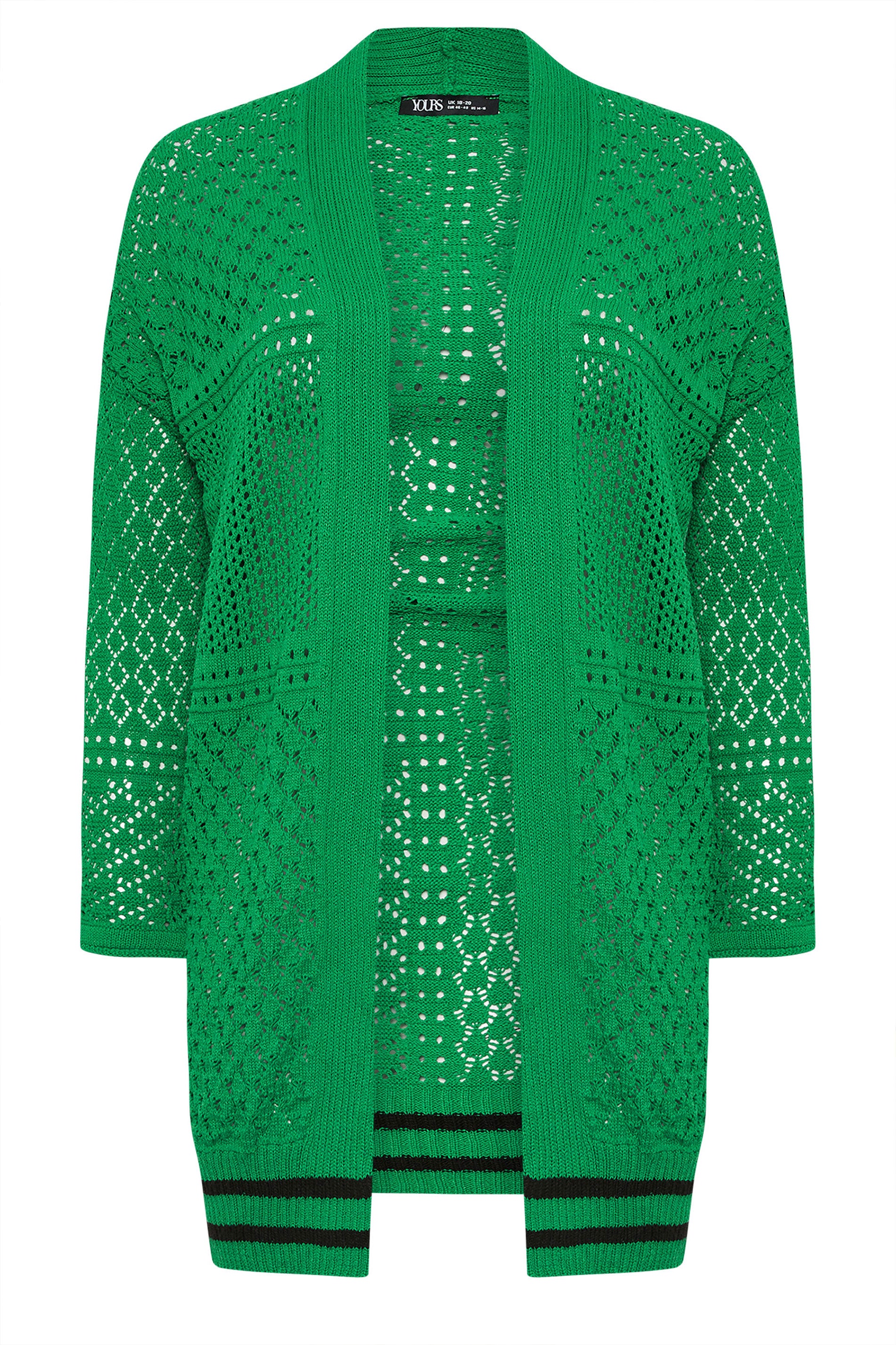 Büyük Beden Uzun Kollu Önü Kapamasız Uzun Dantel Hırka 302325