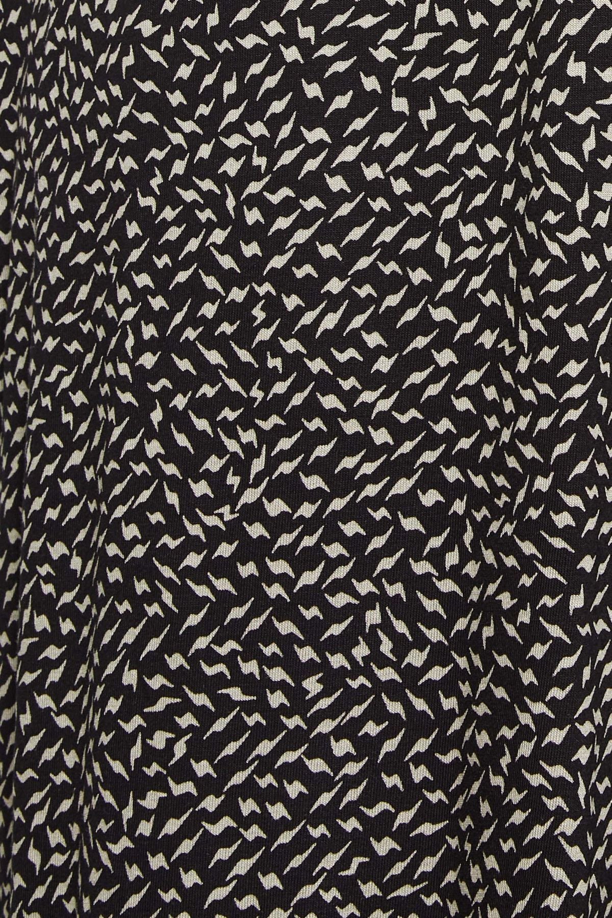 Büyük Beden Desenli Bol Kesim Cepli Likralı Kapri Pantolon 302426