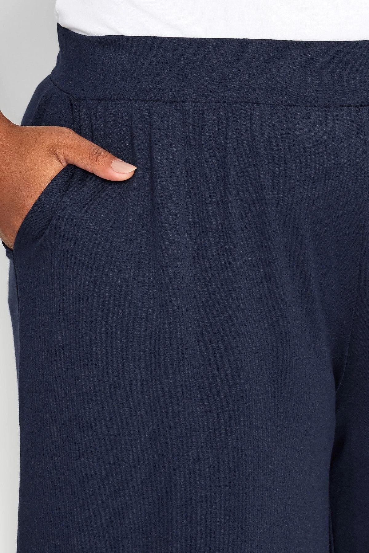 Büyük Beden Cepli Bol Kesim Likralı Jarse Pantolon 144779