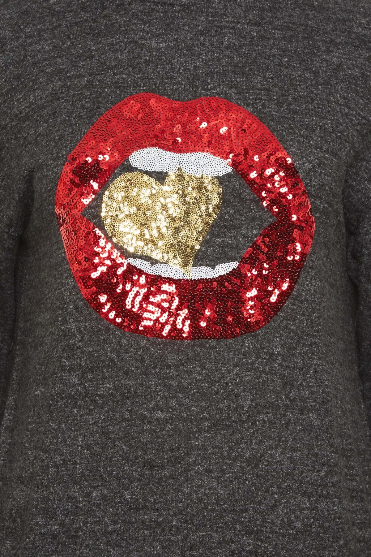 Büyük Beden Boğazlı Uzun Kollu Payet Detaylı Yumuşak Dokulu Bluz 301519