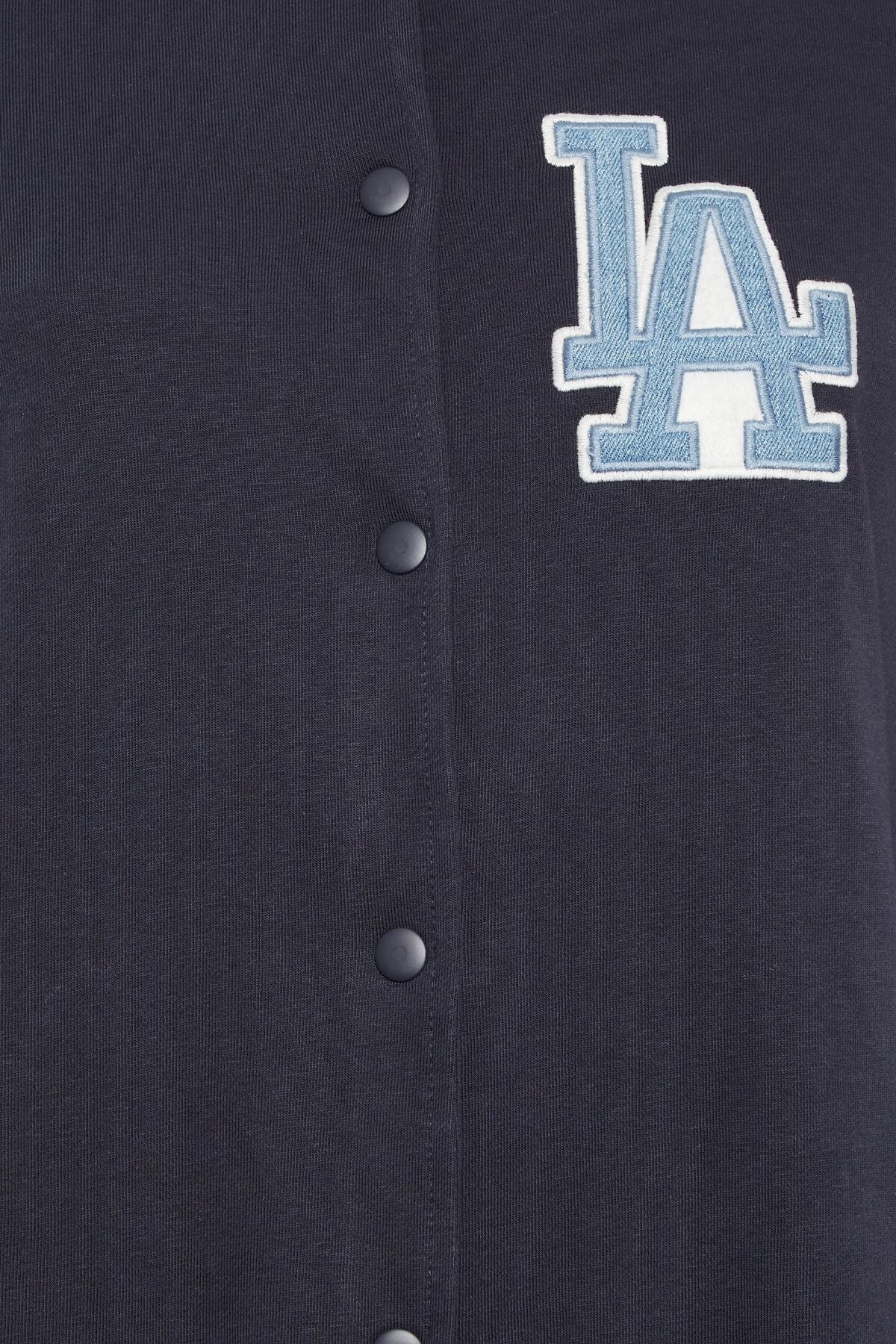 Büyük Beden Baskılı Düğmeli Uzun Kollu Kolej Bomber Ceket 302026