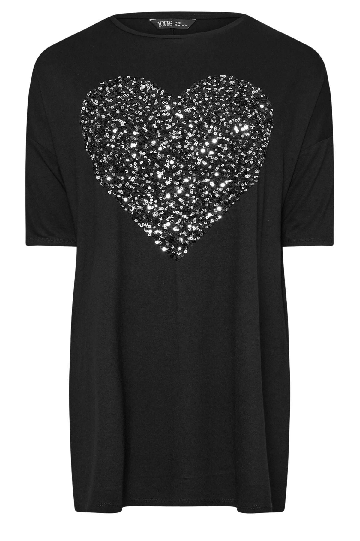 Büyük Beden Bisiklet Yaka Yarım Kollu Payet Süslemeli Yırtmaçlı Bluz 303542