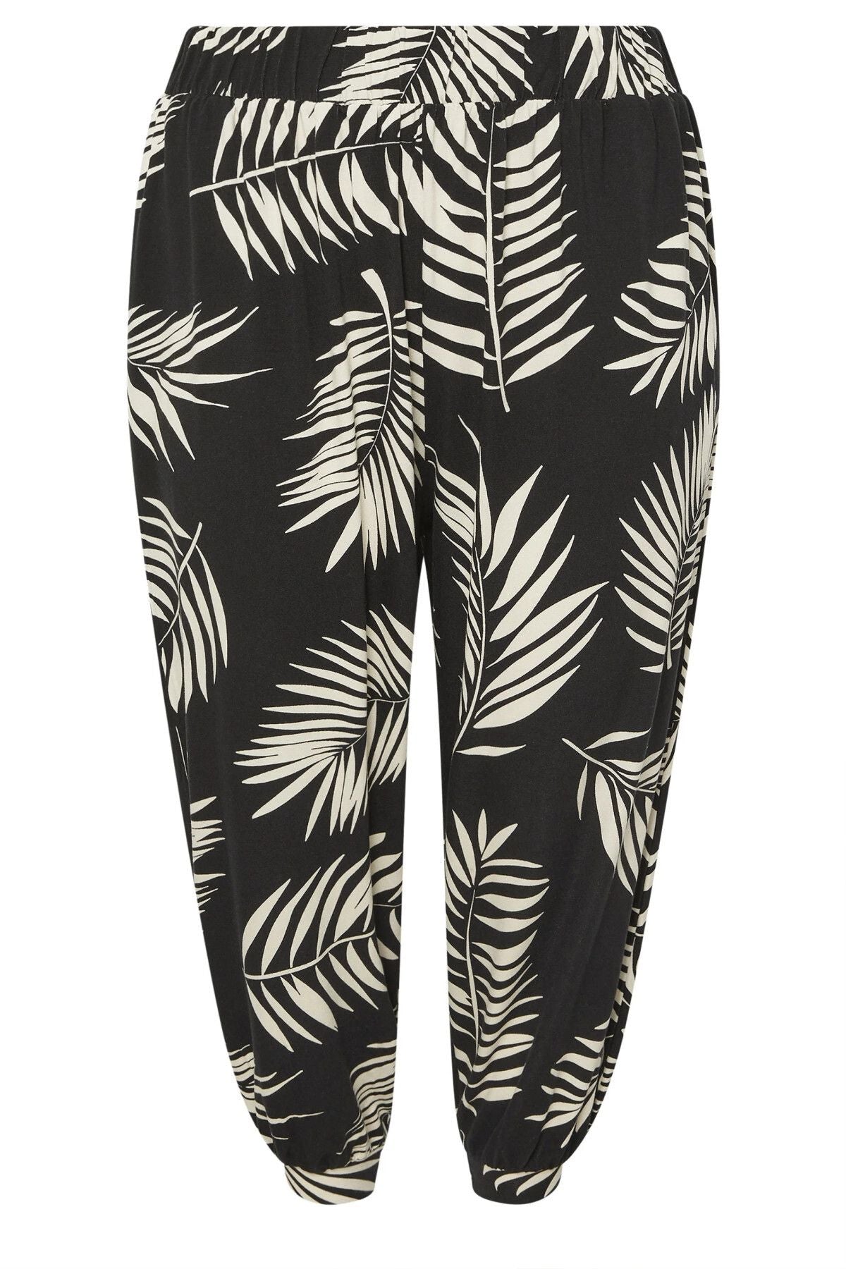 Büyük Beden Bilek Boy Paçası ve Beli Lastikli Cepli Şalvar Pantolon 145264