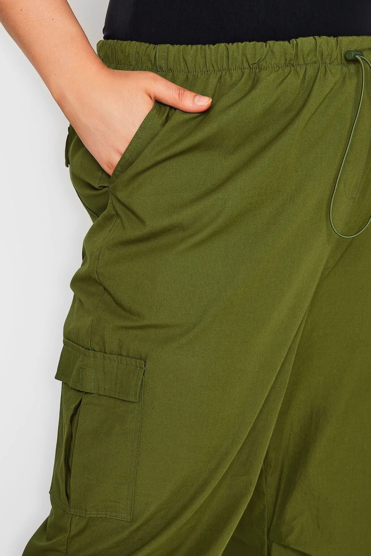 Büyük Beden Paçası Lastikli Cep Detaylı Kargo Pantolon 302032