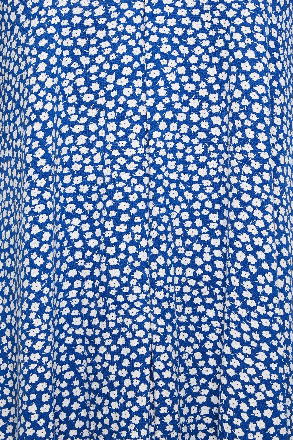 Büyük Beden V Yaka Desenli Asimetrik Kesim Likralı Bluz 301696