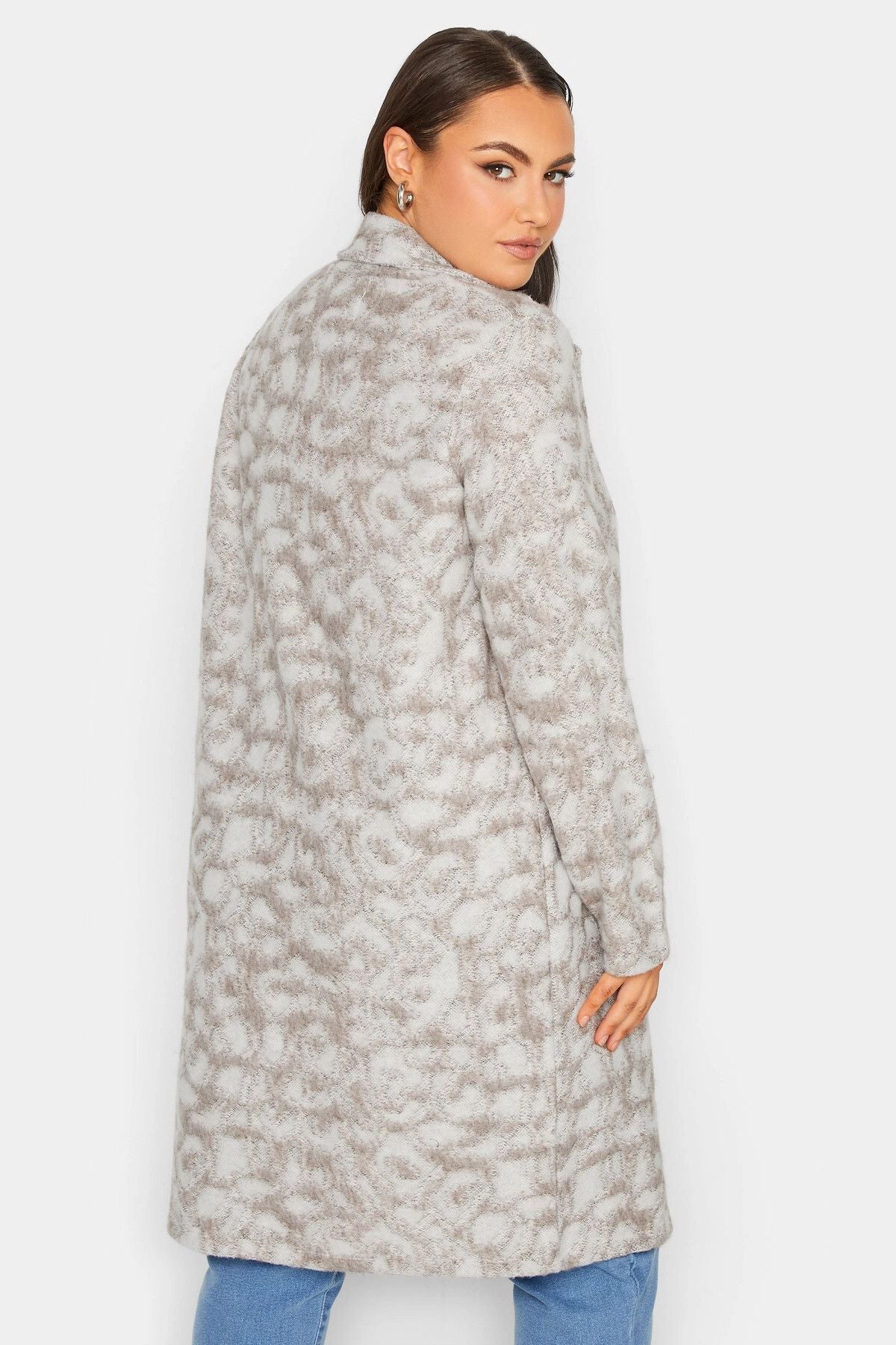 Büyük Beden Çift Düğmeli Cepli Uzun Kesim İnce Ceket 301660