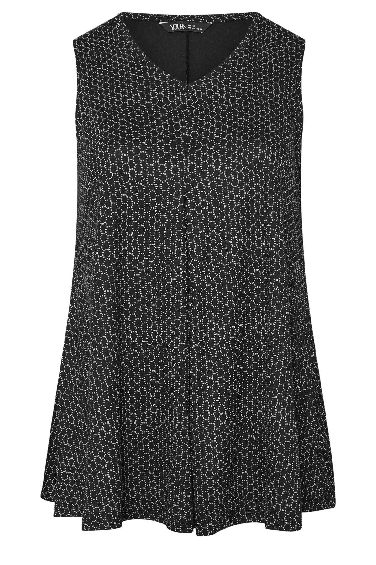 Büyük Beden Sıfır Kol V Yaka Desenli Likralı Bluz 303419