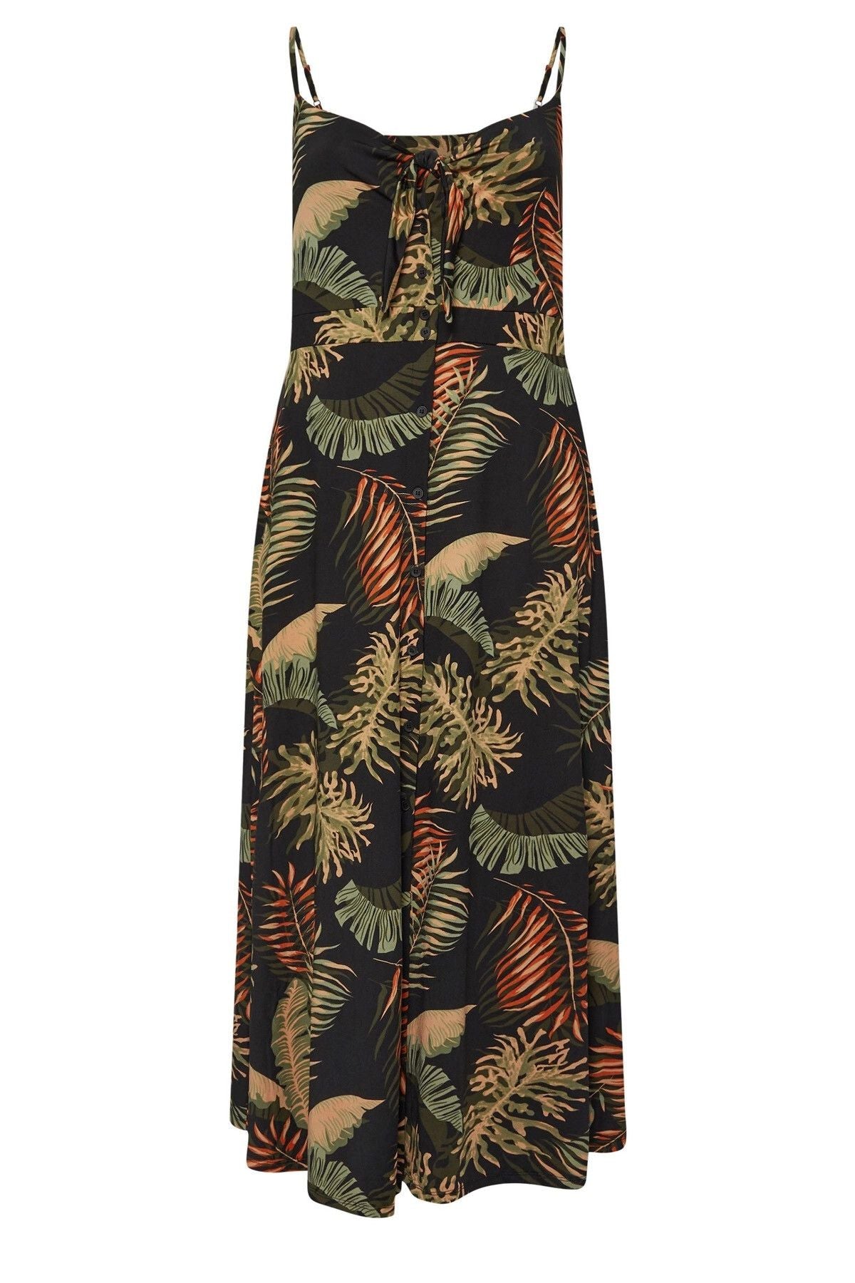 Büyük Beden Askılı Göğüs Dekolteli Çiçek Desenli Maxi Elbise 303485