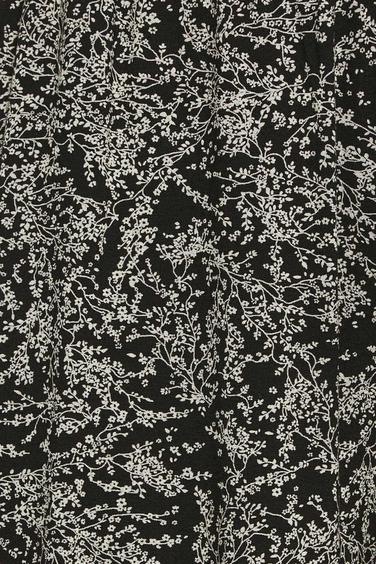 Büyük Beden Desenli Bol Kesim Likralı Kapri Pantolon 302434