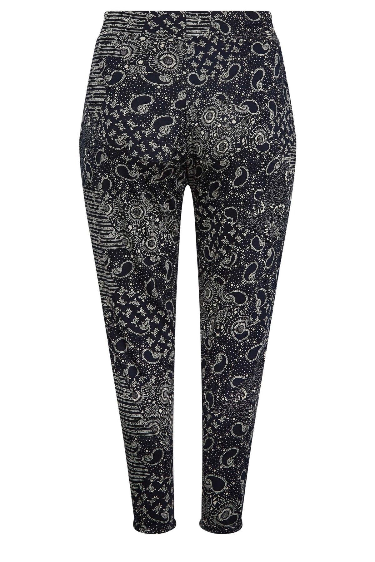 Büyük Beden Dar Paça Desenli Cepli Havuç Kesim Pantolon 302494