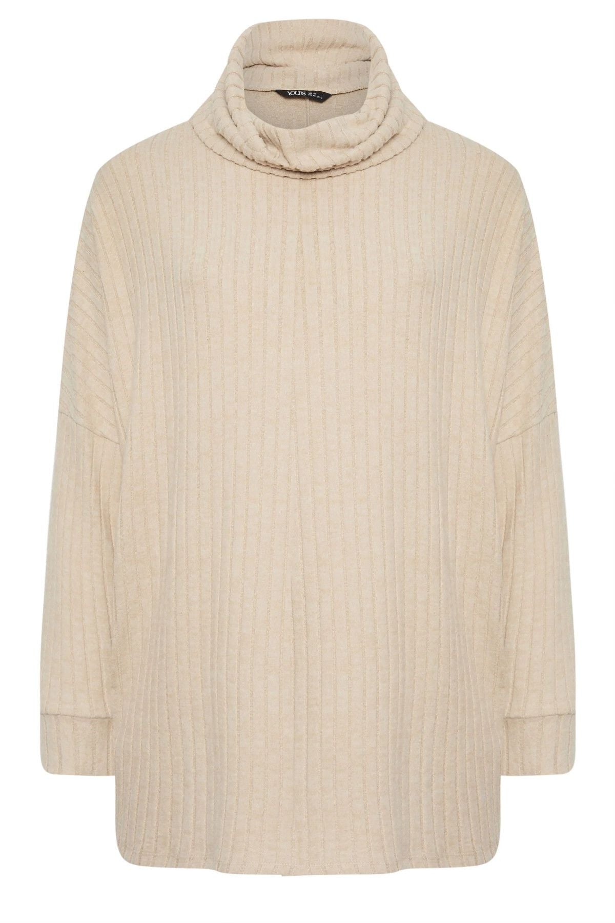 Büyük Beden Balıkçı Yaka Uzun Kollu Yumuşak Dokulu Kazak 303227