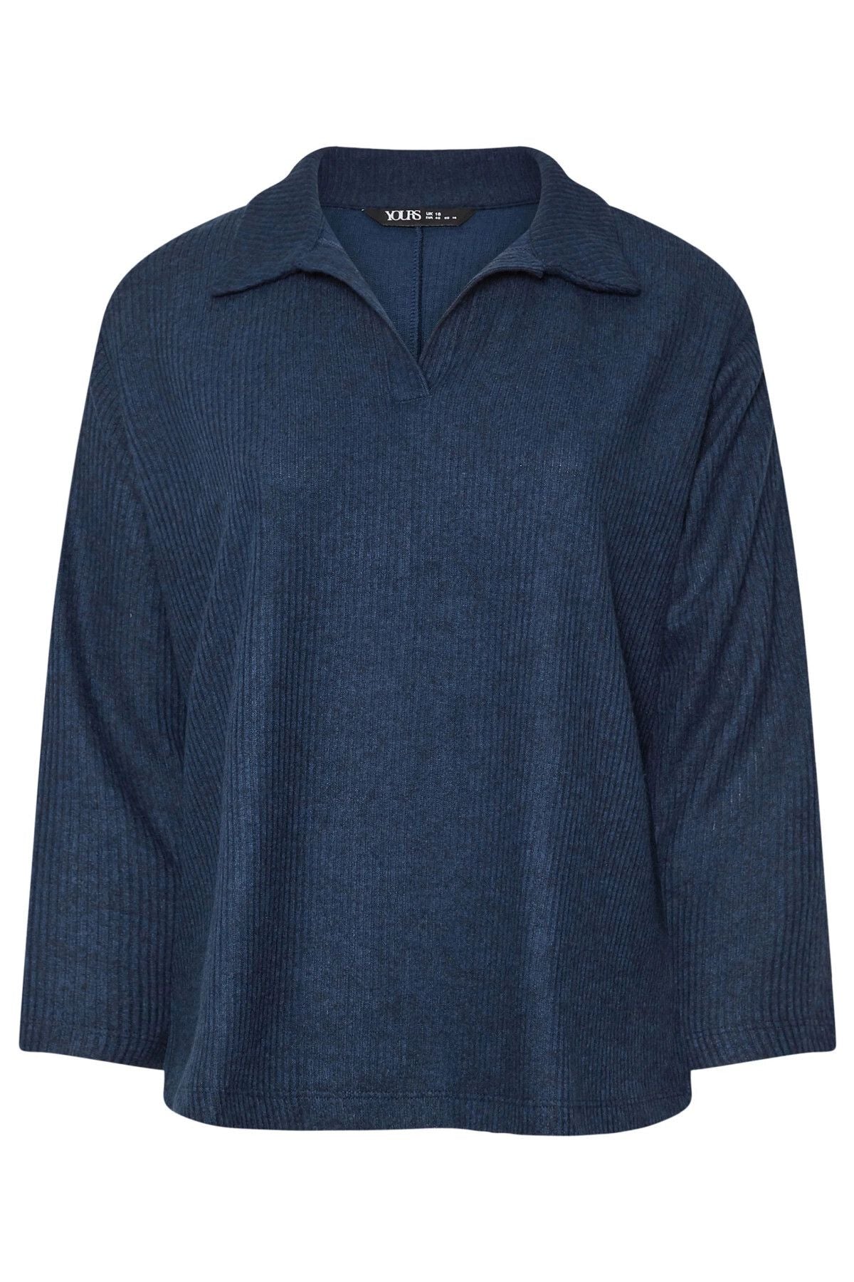 Büyük Beden V Yakalı Yumuşak Dokulu Uzun Kollu İnce Triko Kazak 322293