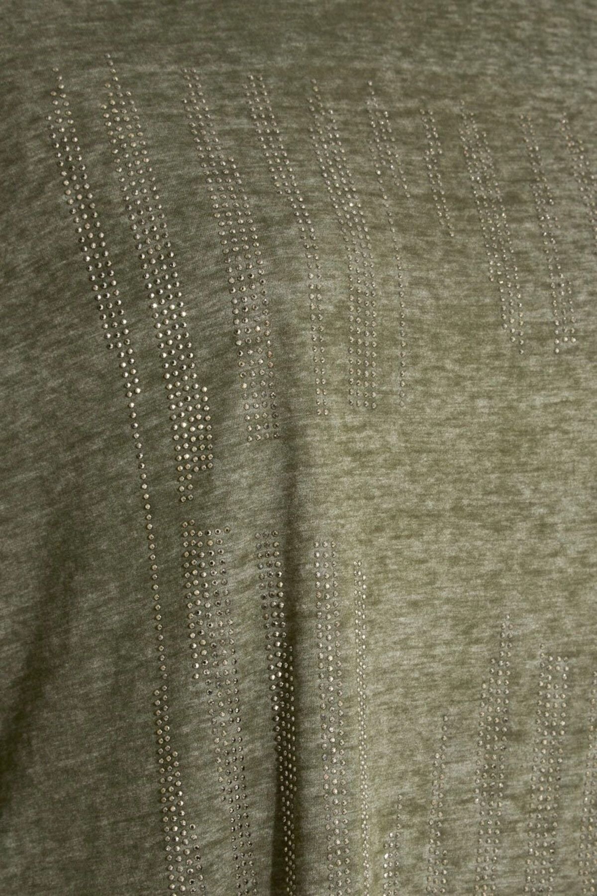 Büyük Beden Yarım Kollu Bisiklet Yaka Taş İşlemeli T-Shirt 173260