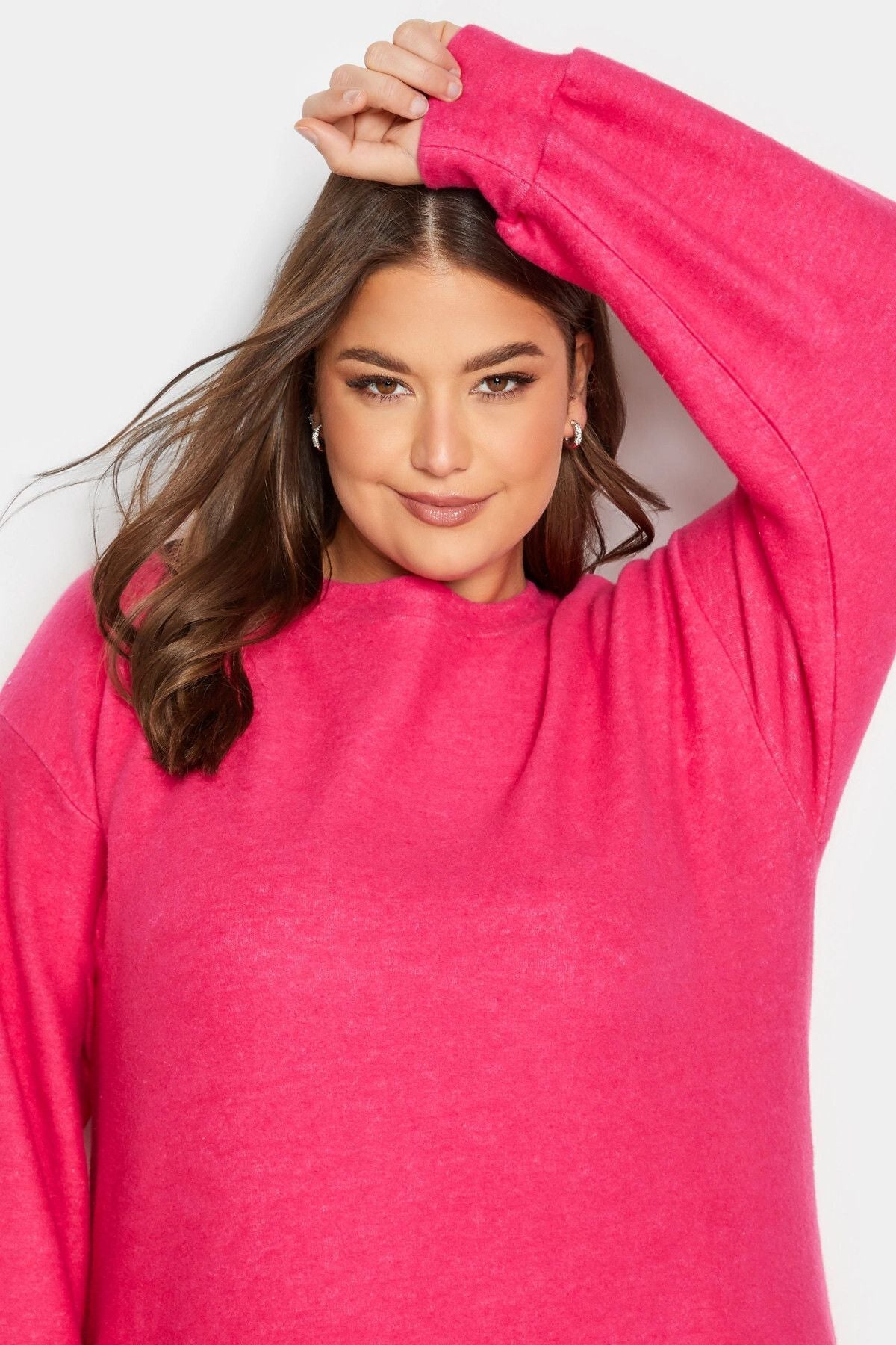 Büyük Beden Likralı Uzun Kollu Yuvarlak Yaka Triko Elbise 301739