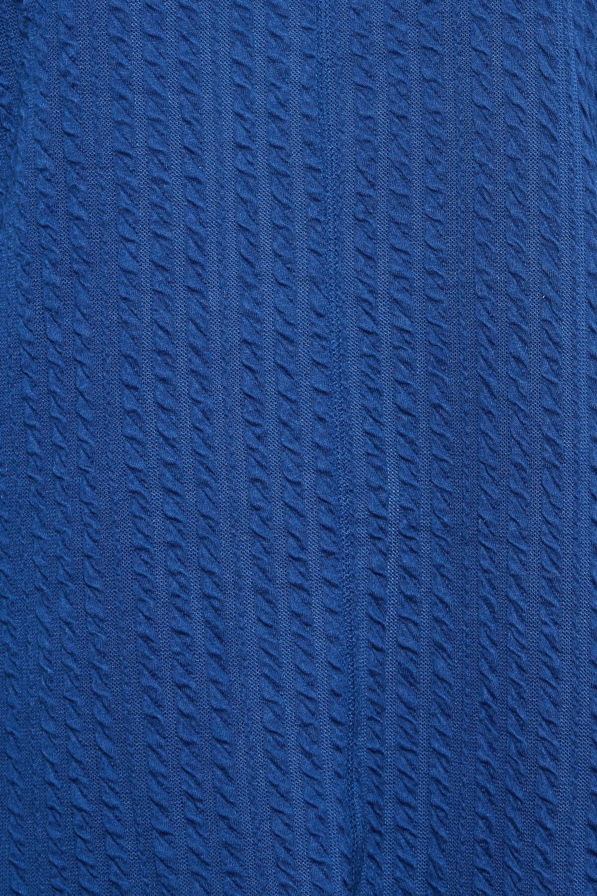 Büyük Beden Bisiklet Yaka Uzun Yarasa Kol İnce Bluz 301720