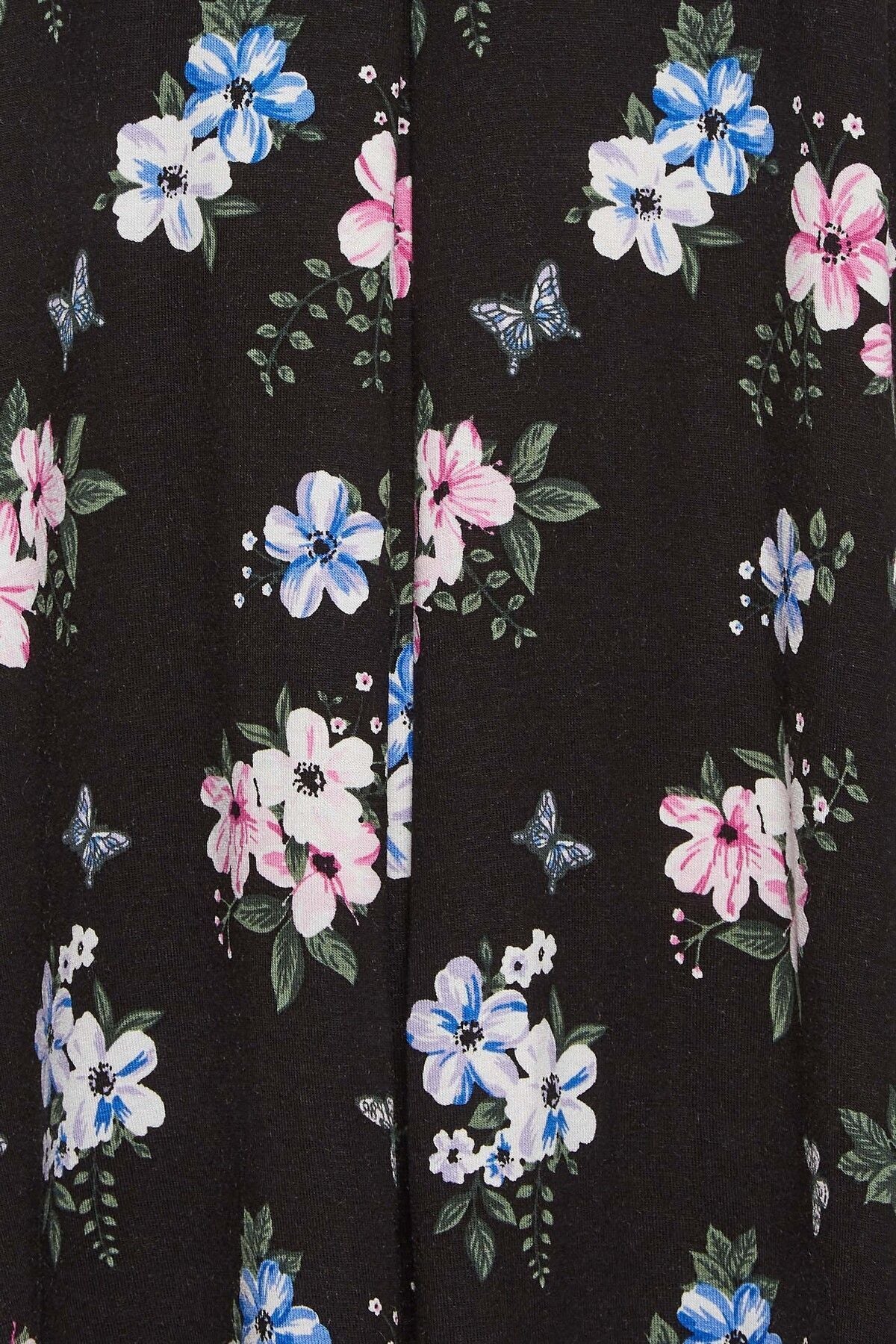 Büyük Beden V Yaka Desenli Asimetrik Kesim Likralı Bluz 302479