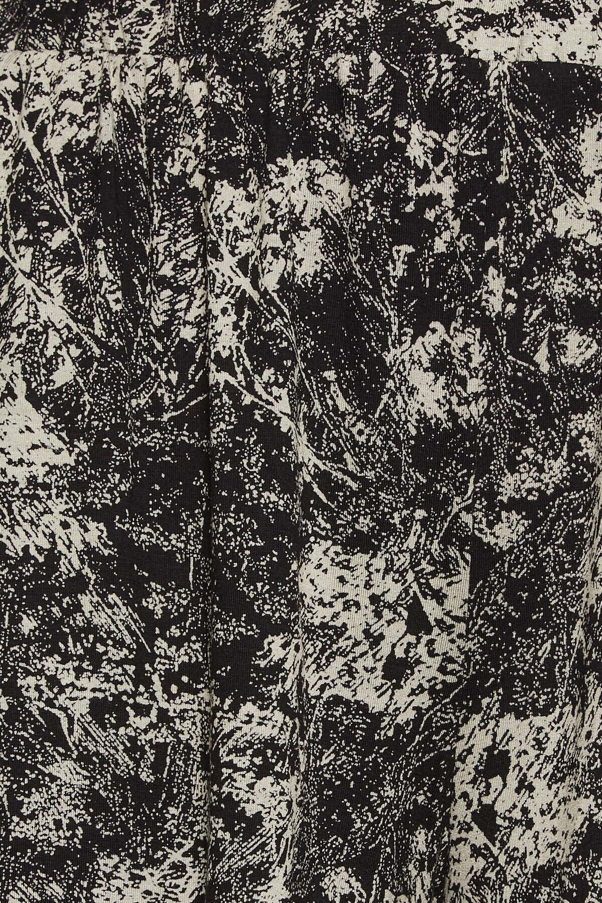 Büyük Beden Desenli Bol Kesim Likralı Kapri Pantolon 302441