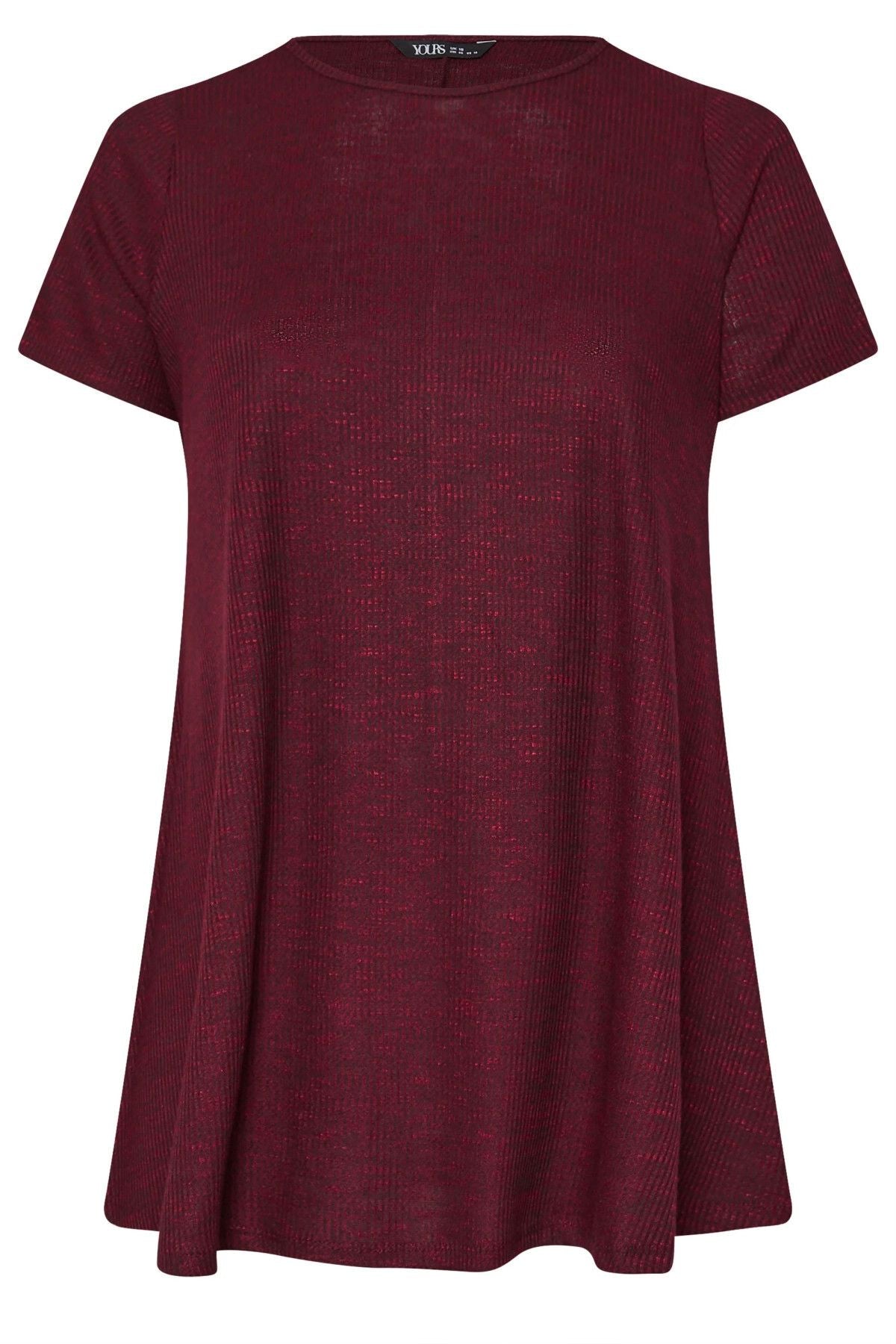 Büyük Beden Bisiklet Yaka Yarım Kollu Fitilli İnce Bluz 303619