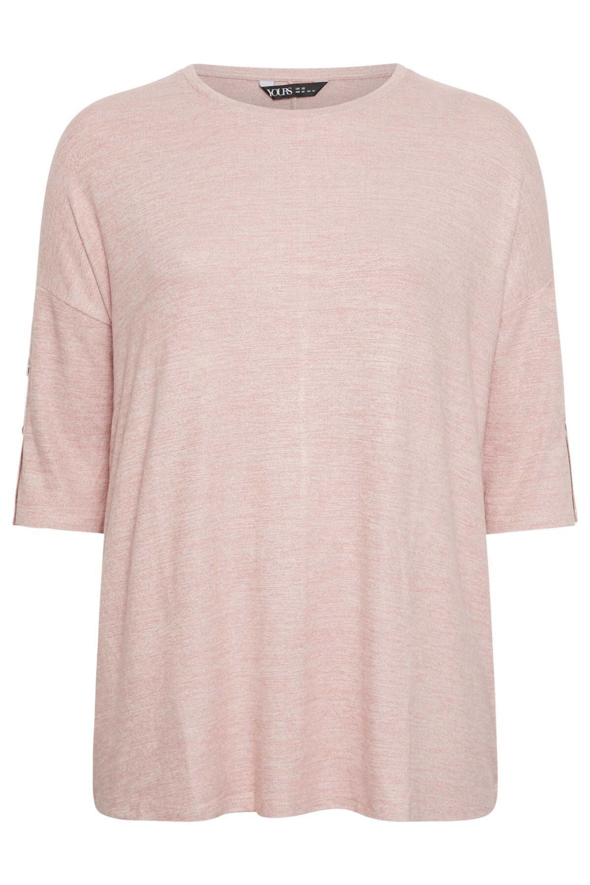 Büyük Beden Bisiklet Yaka Yarım Kollu Düğme Detaylı Bluz 302719