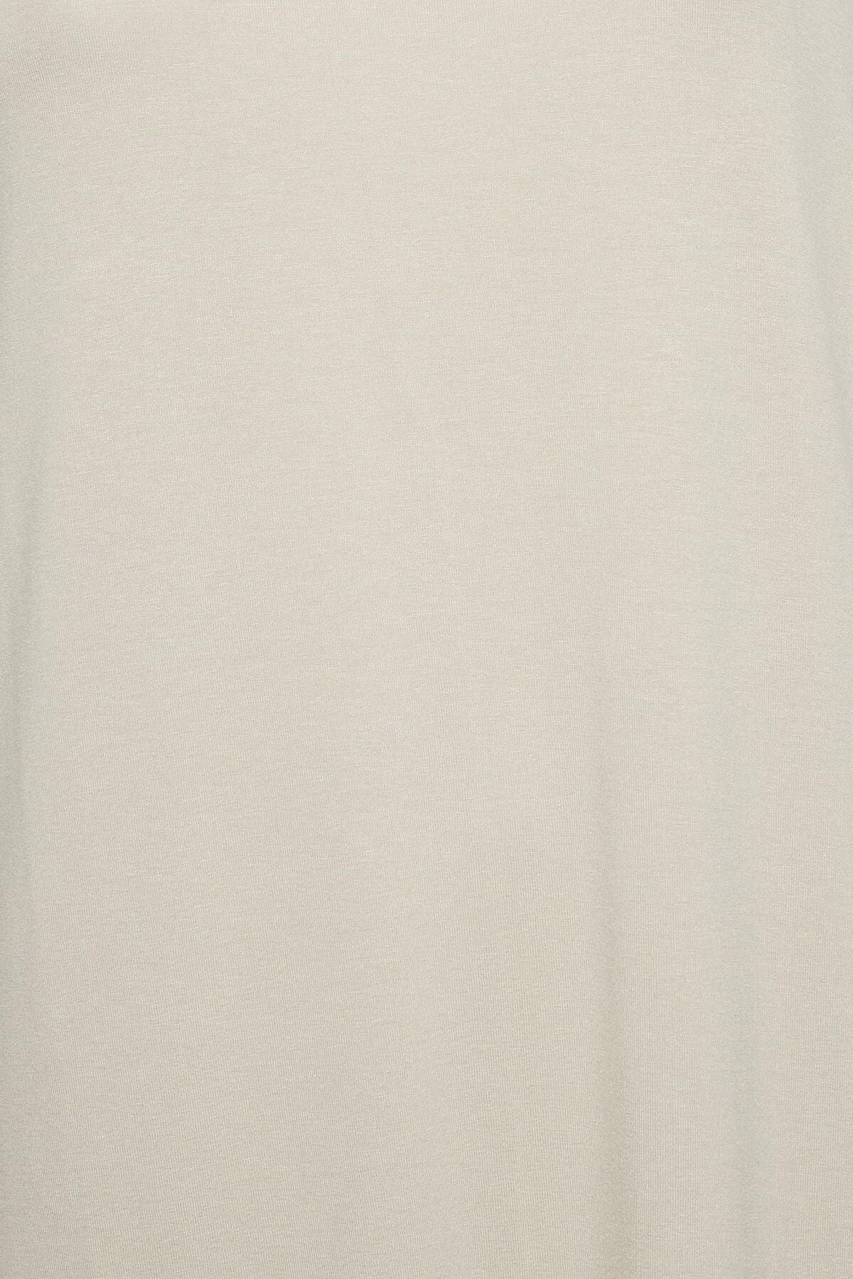 Büyük Beden Yırtmaç Detaylı Bisiklet Yaka Uzun Kollu Bluz 320851