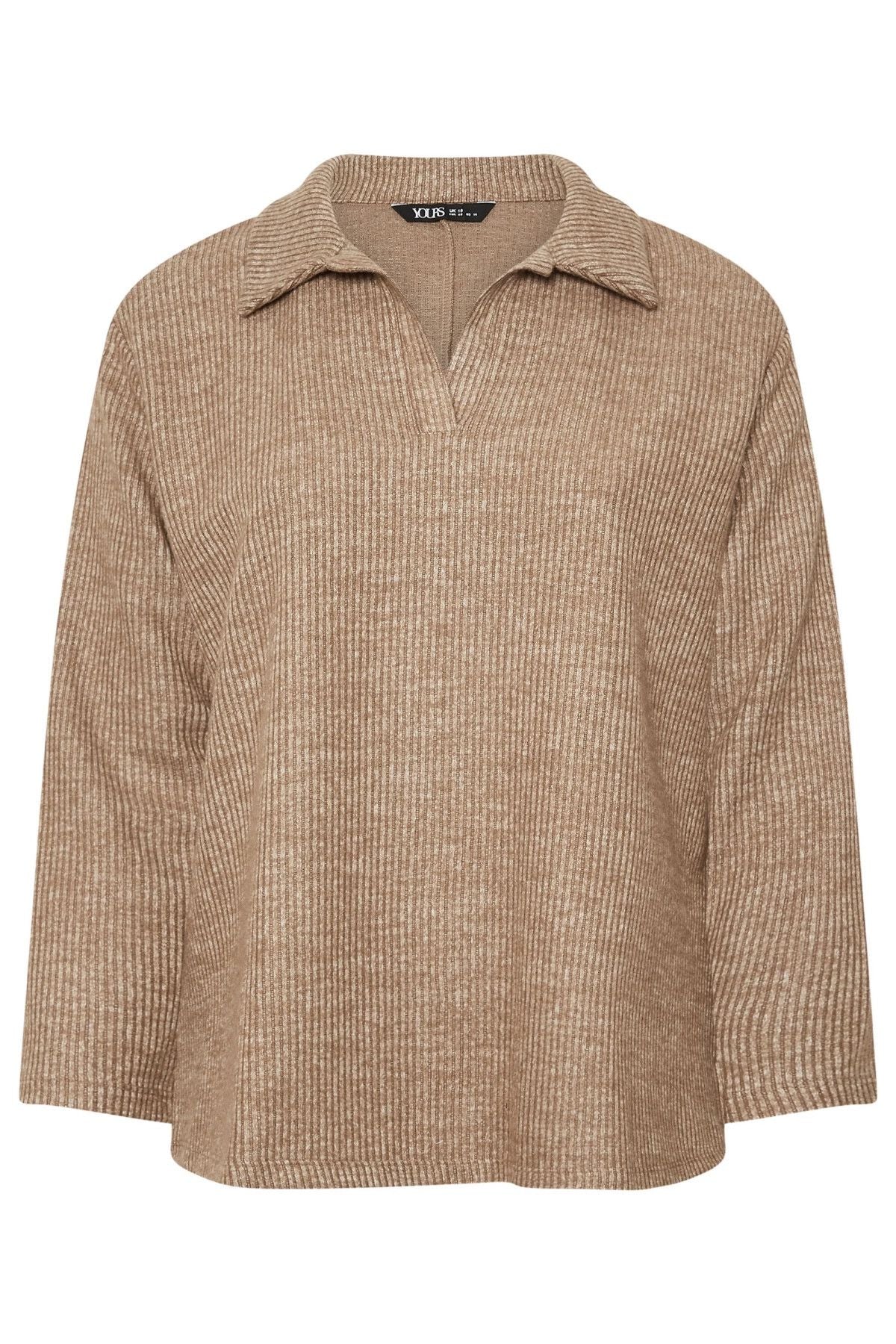 Büyük Beden V Yakalı Yumuşak Dokulu Uzun Kollu İnce Triko Kazak 322295