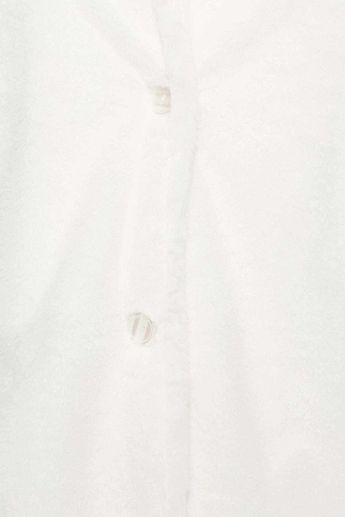 Büyük Beden Suni Kürk Uzun Kesim Cepli Düğmeli Kaban 301586