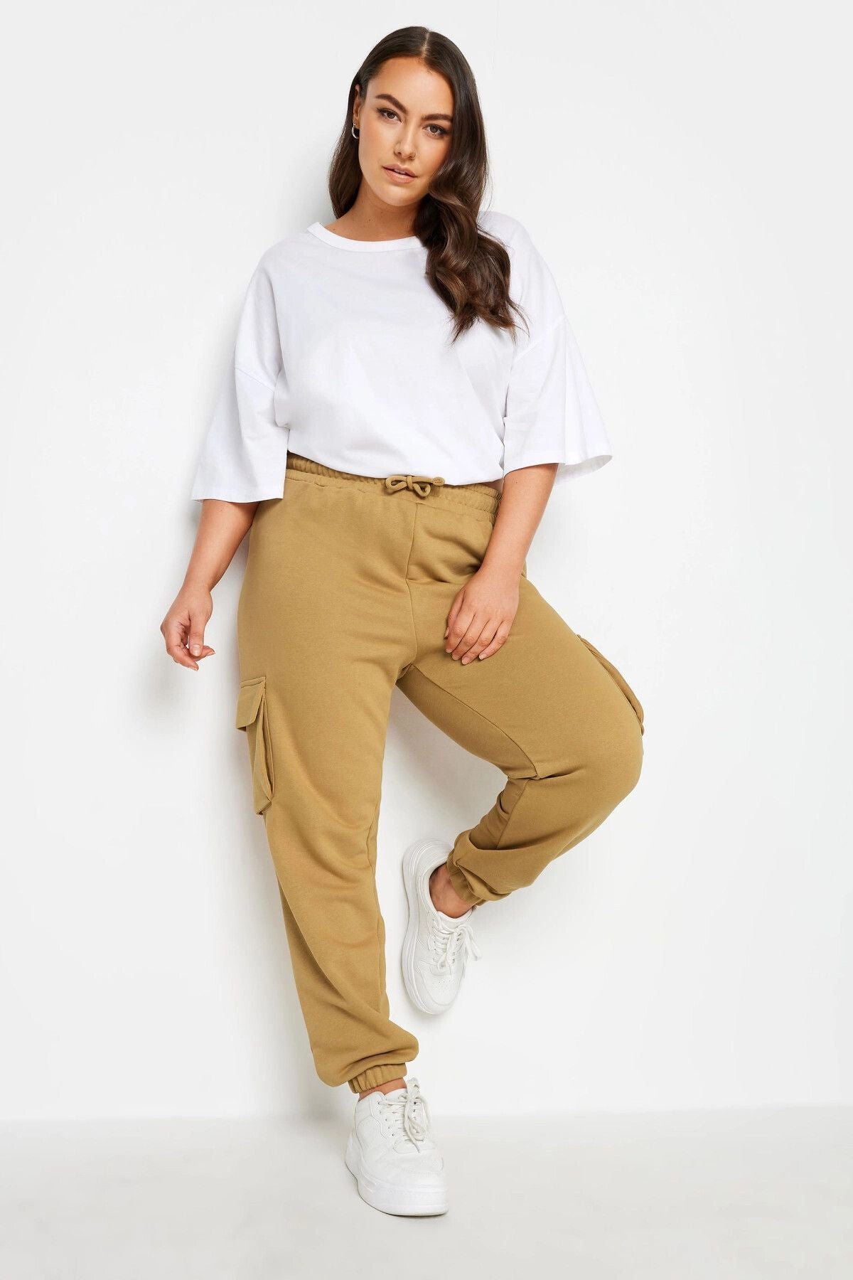 Büyük Beden Paçası Lastikli Cep Detaylı Kargo Jogger Pantolon 302772