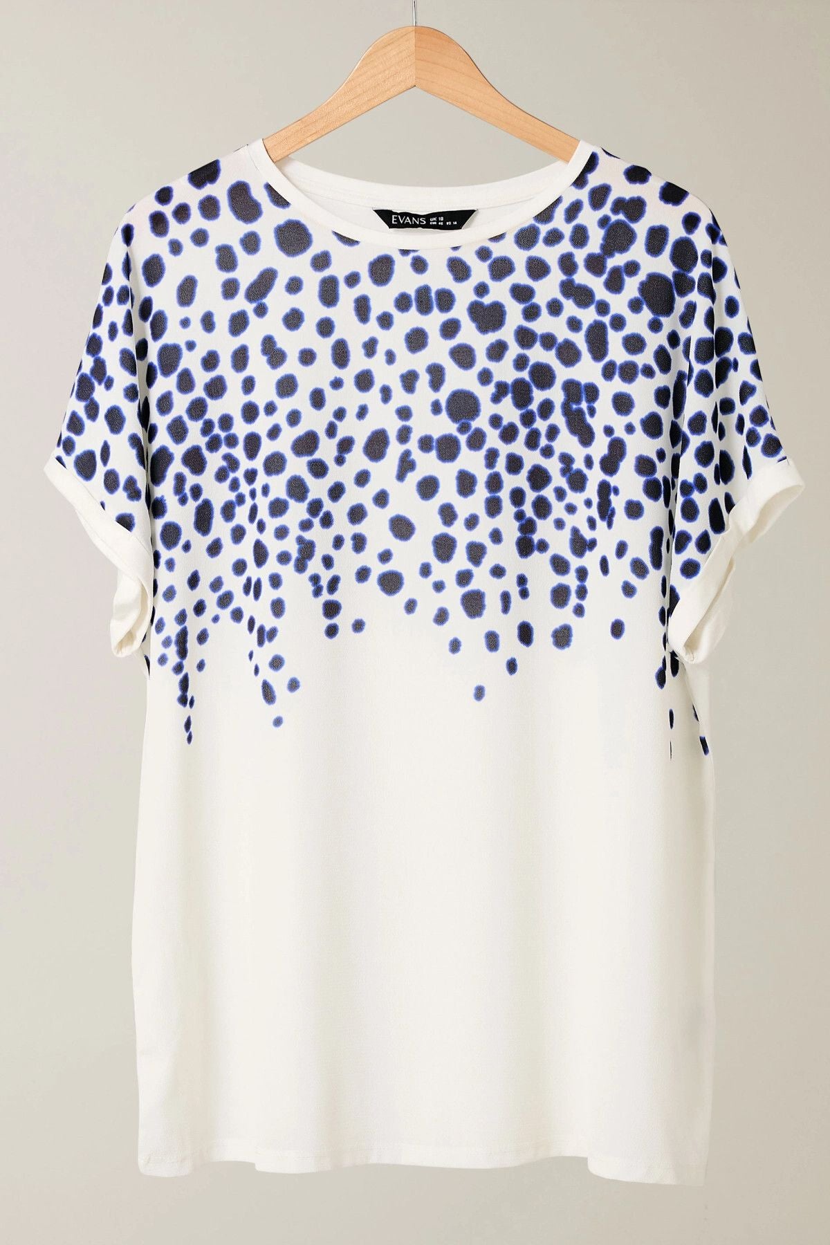 Büyük Beden Bisiklet Yaka Kısa Kollu Çiçek Desenli Bluz 615860