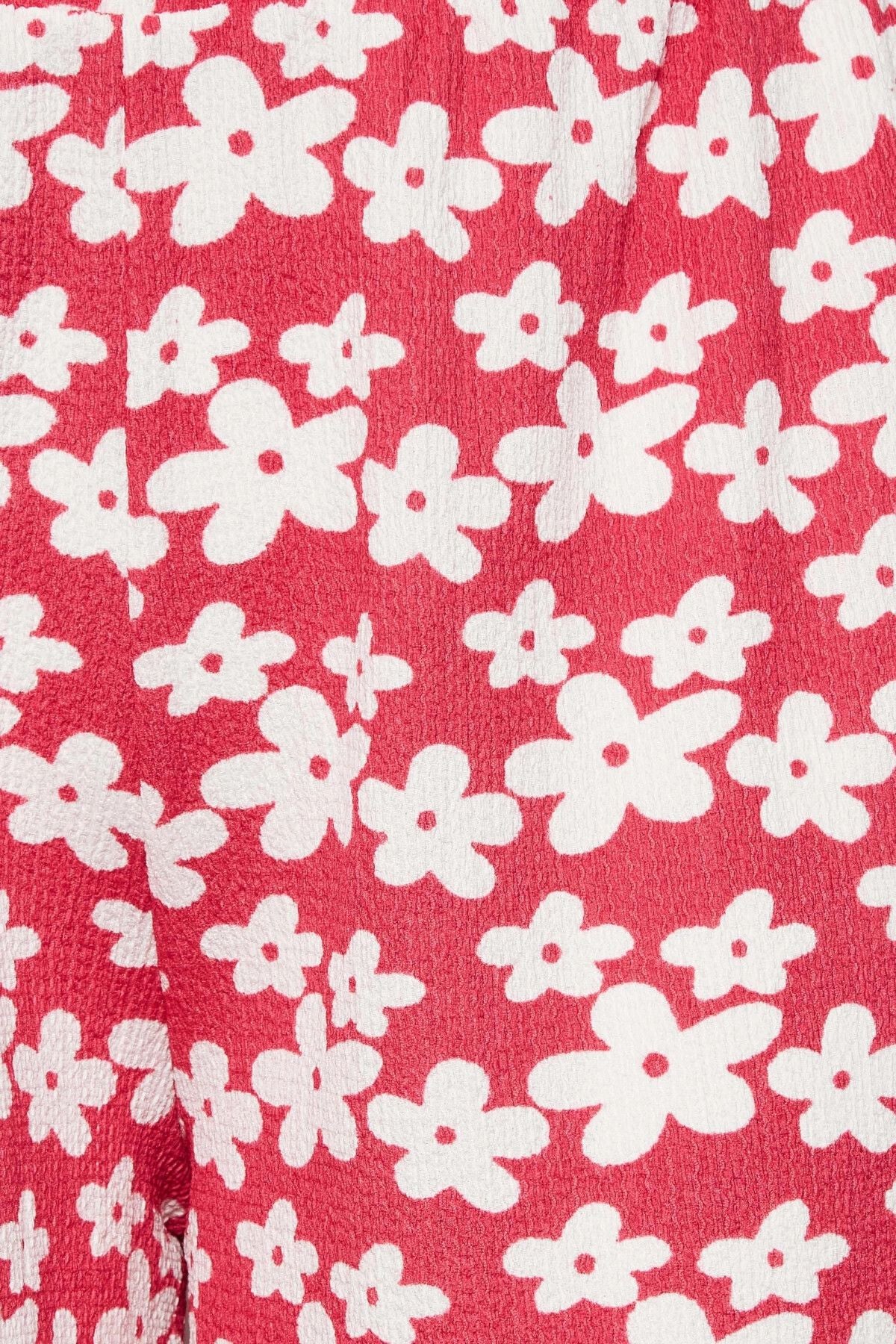 Büyük Beden Beli Lastikli Desenli Bol Kesim Likralı Şort 302410