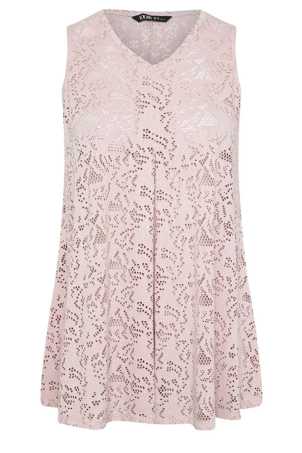 Büyük Beden V Yaka Sıfır Kol Astarsız Dantel Bluz 304103