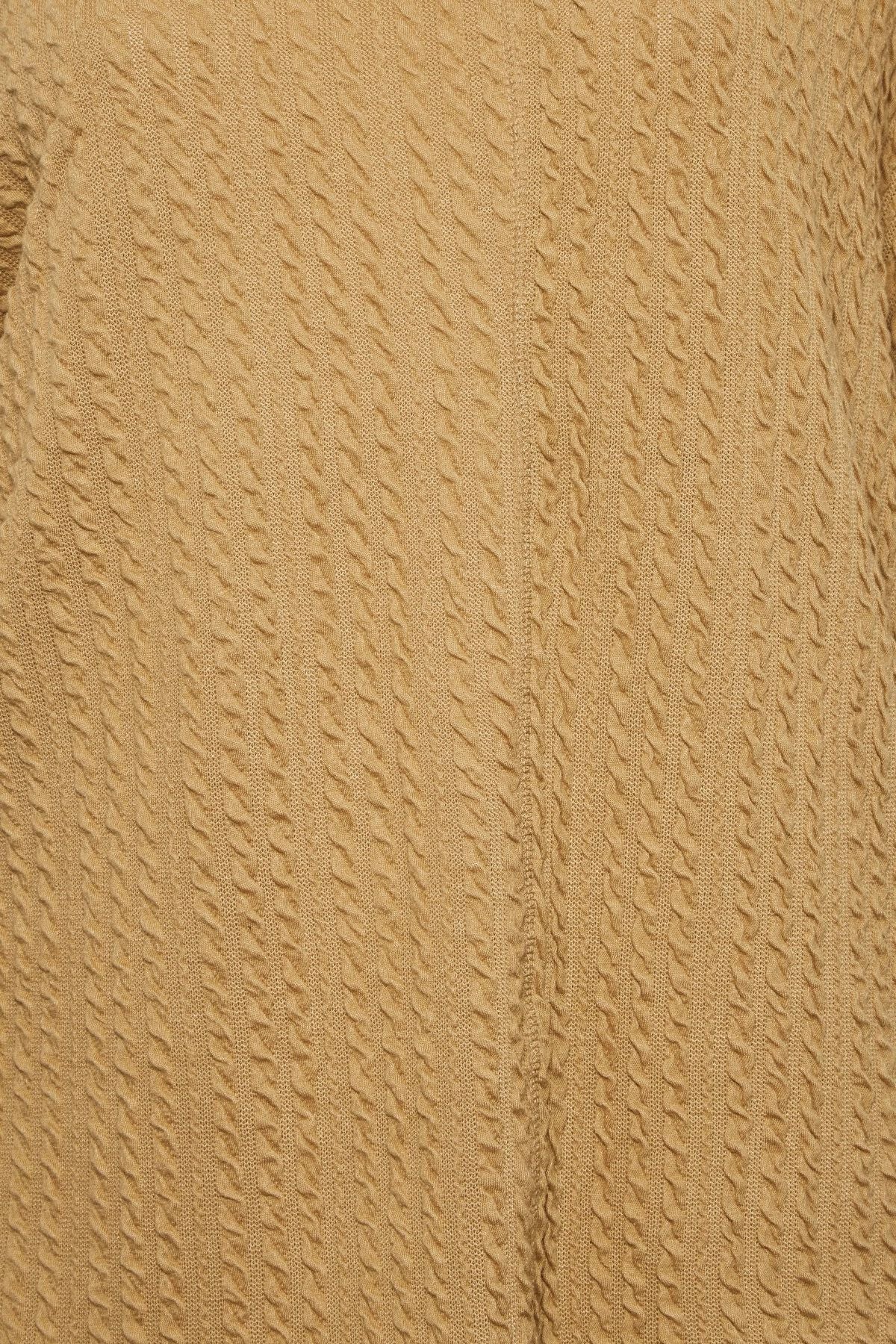 Büyük Beden Bisiklet Yaka Uzun Yarasa Kol İnce Bluz 301719