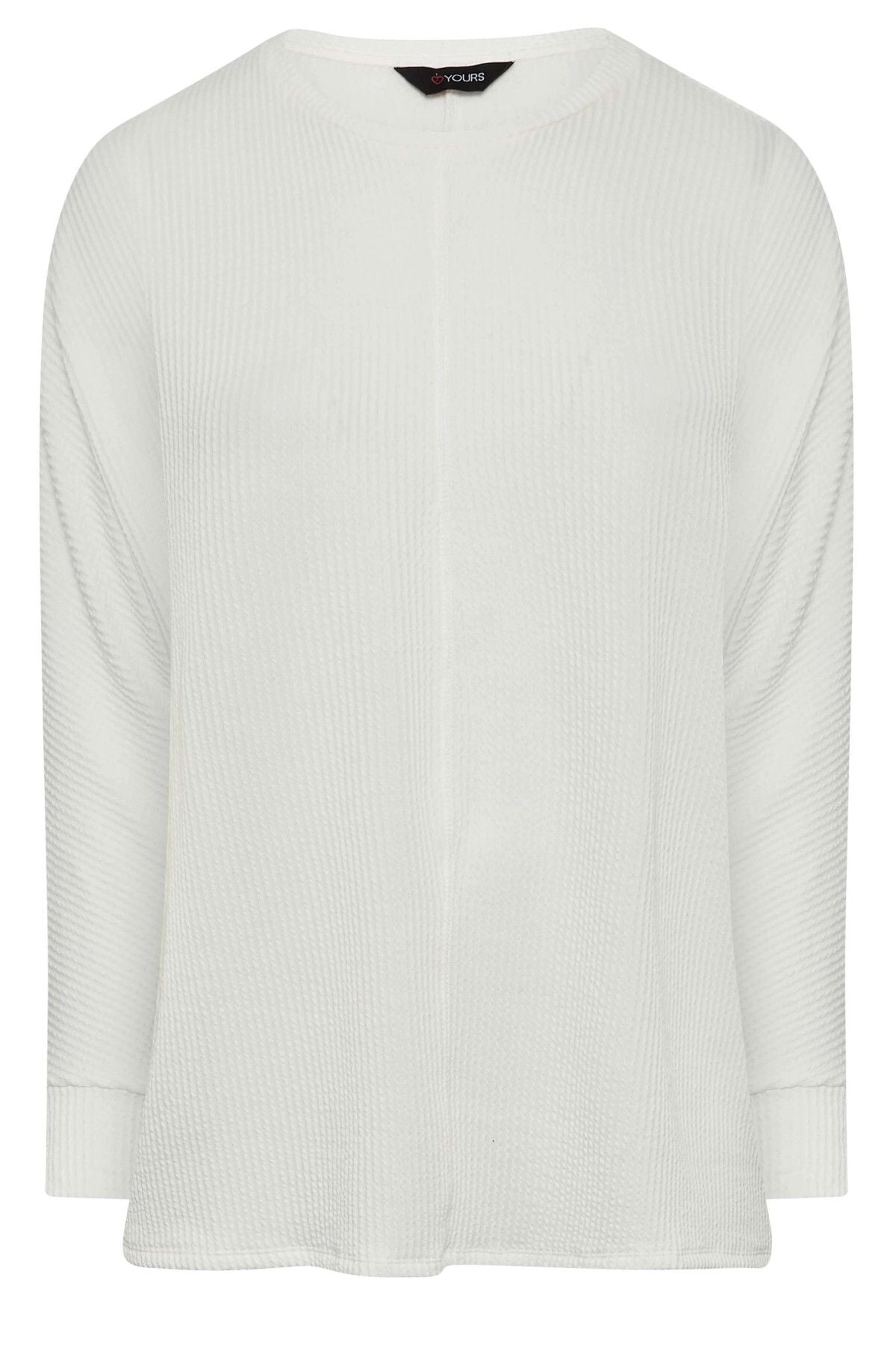 Büyük Beden Bisiklet Yaka Uzun Kollu Yumuşak Dokulu Bluz 301416