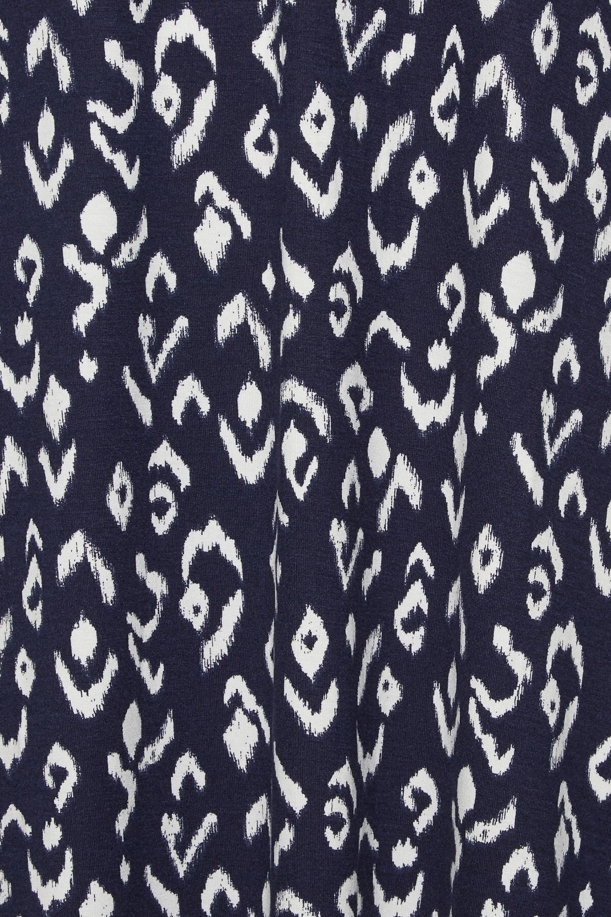 Büyük Beden Askılı Yırtmaç Detaylı Desenli Midi Boy Elbise 150329