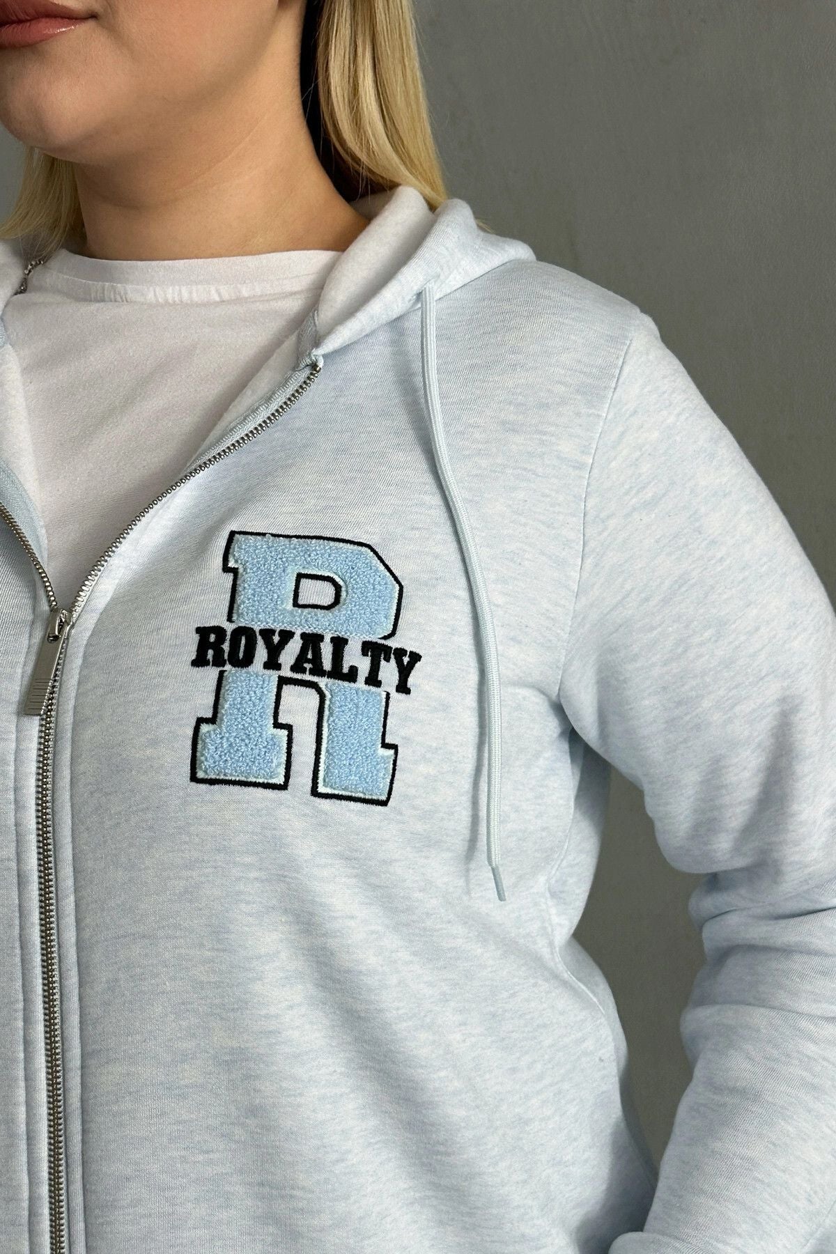 Büyük Beden Uzun Kollu Kapüşonlu Fermuarlı Cepli Yumuşak Hırka 302571