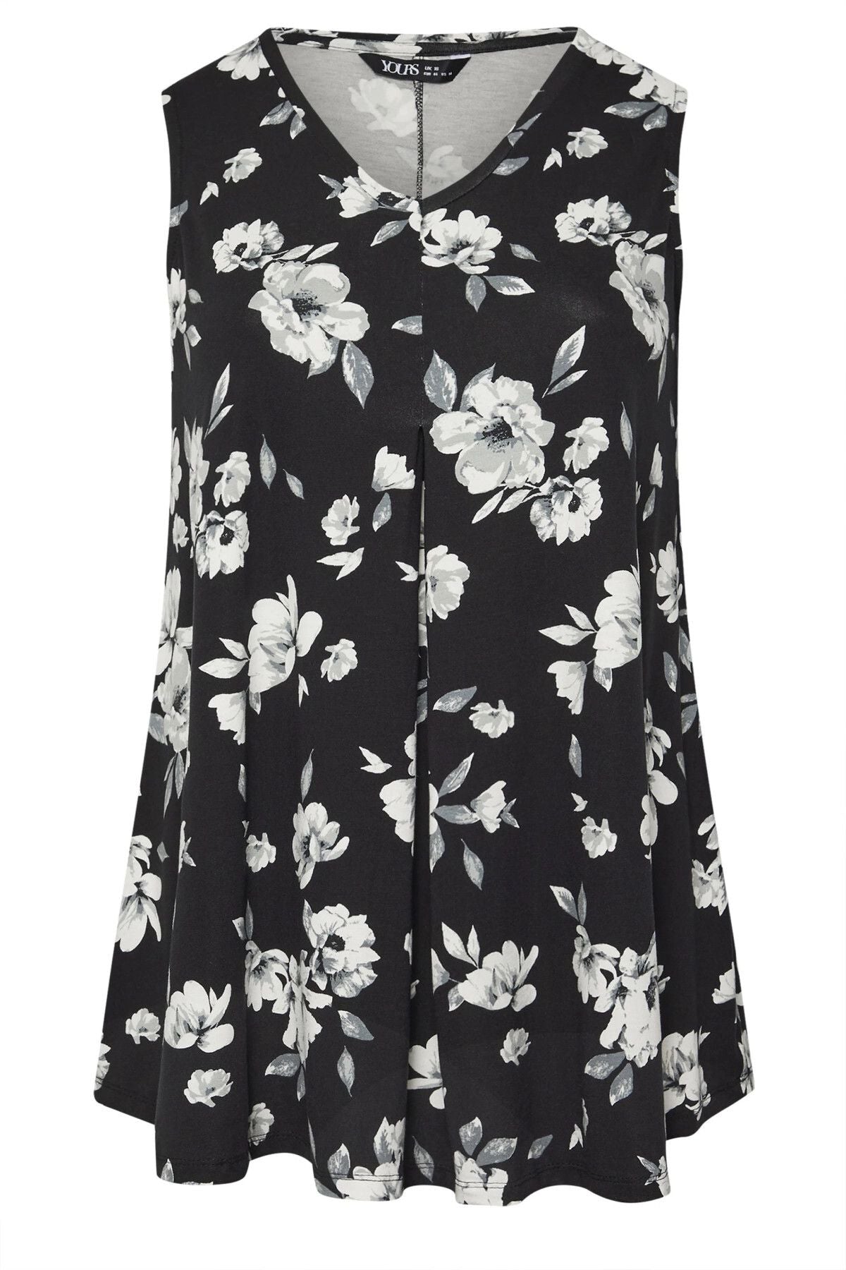 Büyük Beden Sıfır Kol V Yaka Desenli Likralı Bluz 303422