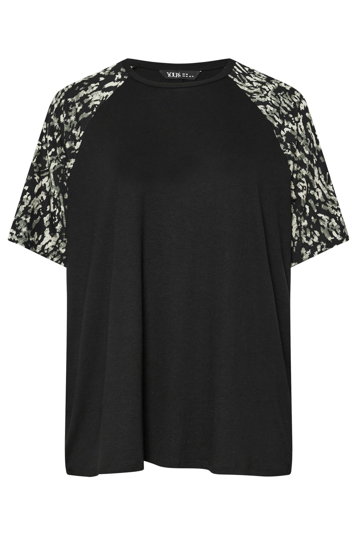 Büyük Beden Kısa Kollu Bisiklet Yaka Baskılı T-shirt 303734