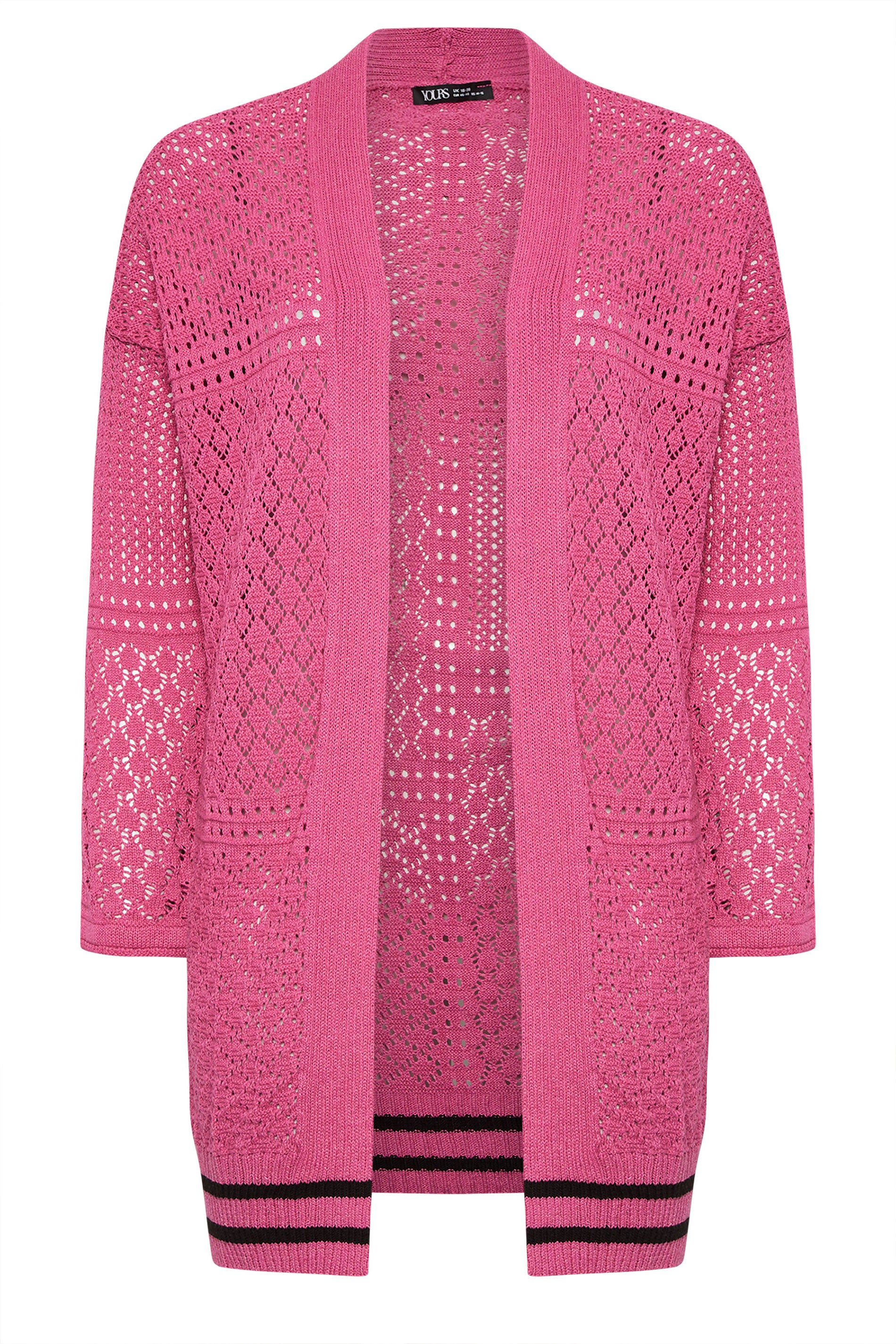 Büyük Beden Uzun Kollu Önü Kapamasız Uzun Dantel Hırka 302324