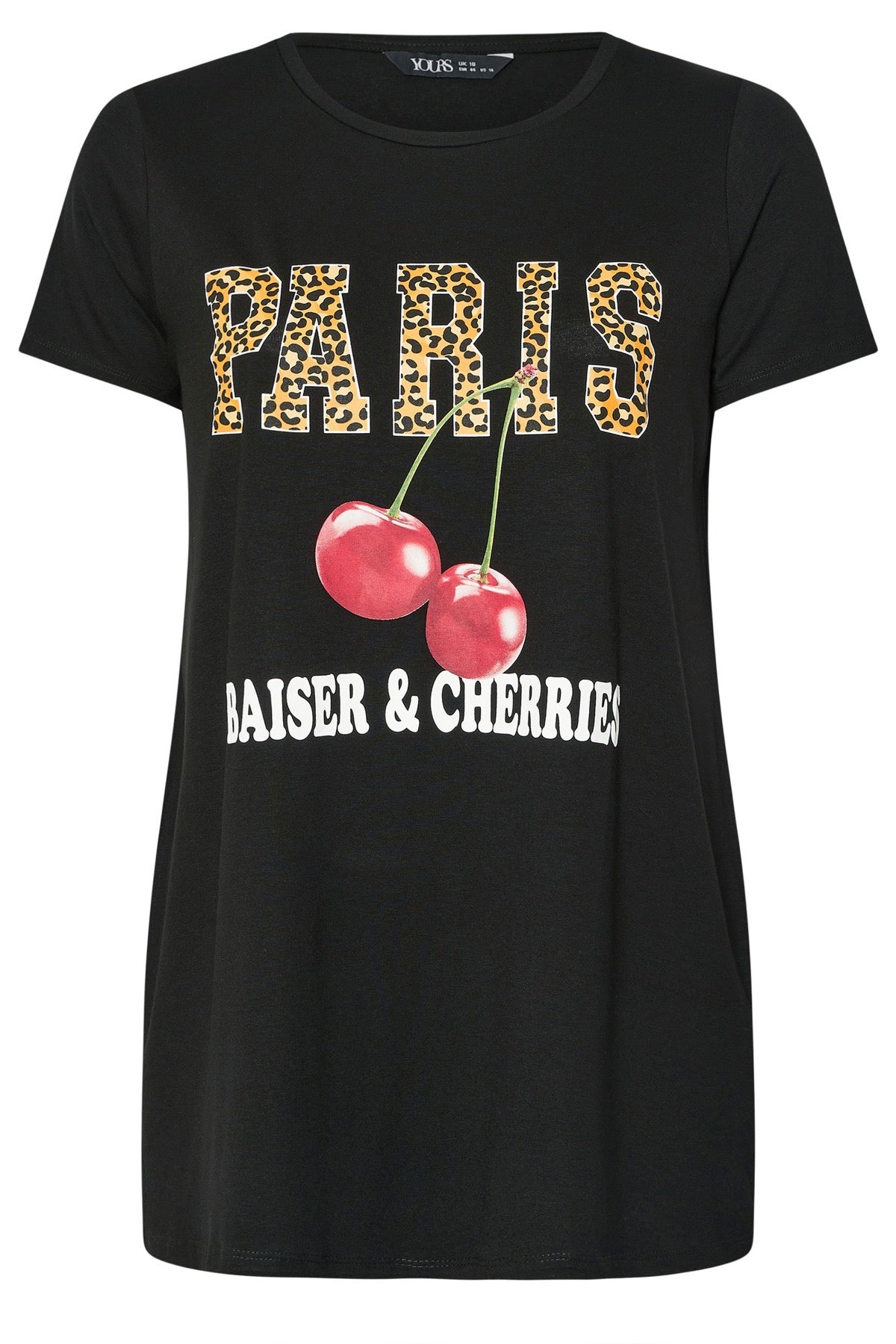 Büyük Beden Bisiklet Yaka Kısa Kollu Baskılı T-shirt 304176