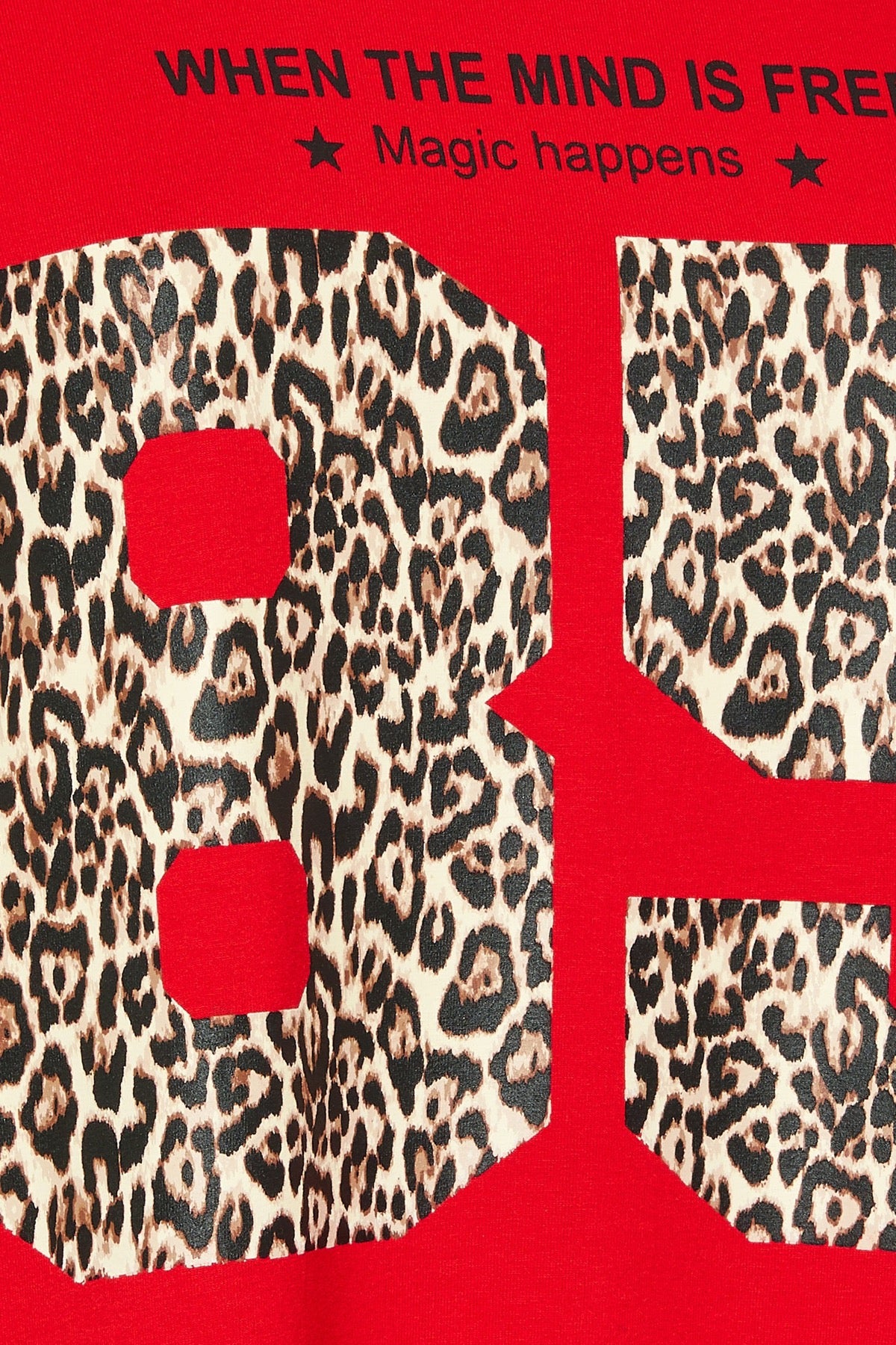 Büyük Beden Bisiklet Yaka Kısa Kollu Baskılı T-shirt 304173