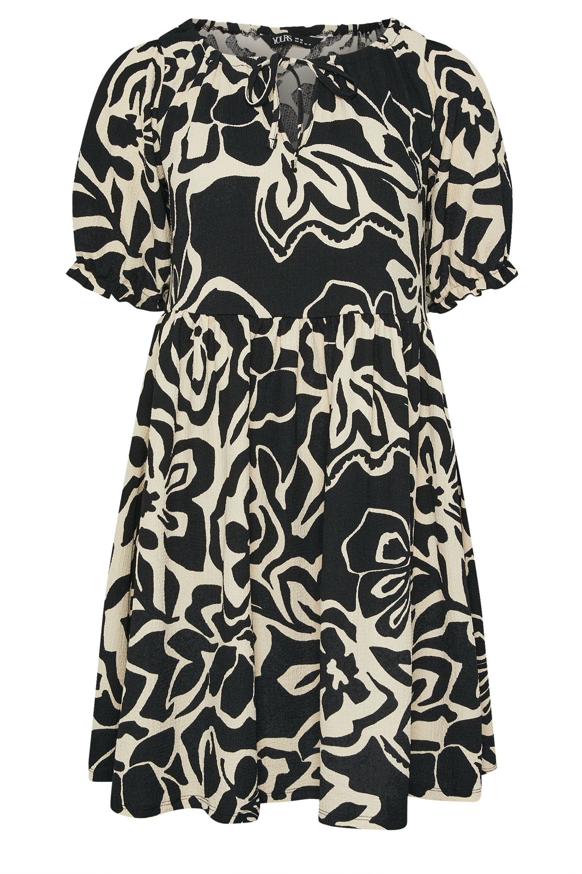 Büyük Beden Yakası Büzgülü Kısa Kollu Beli Lastikli Midi Elbise 304140