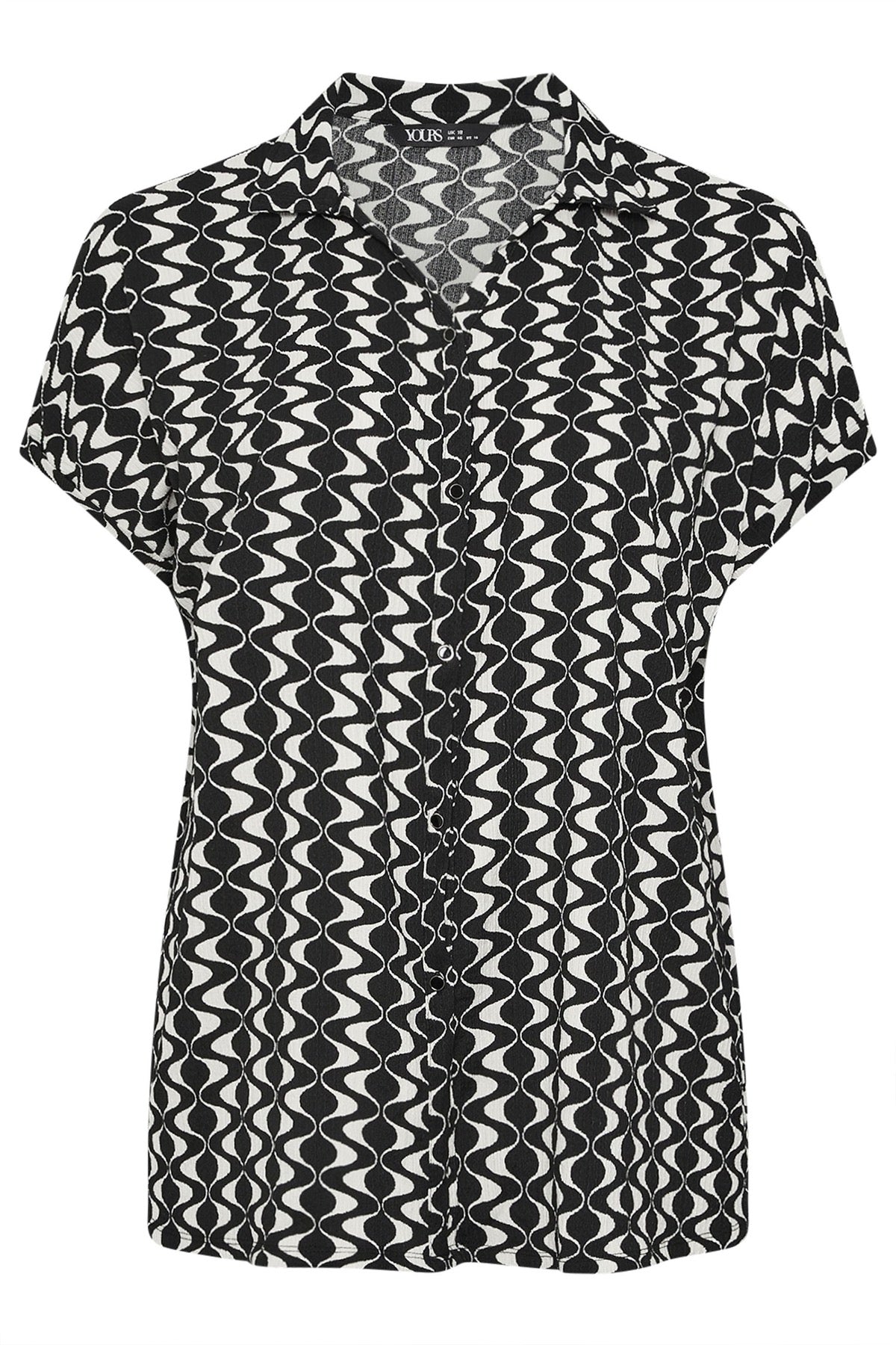 Büyük Beden Kısa Kollu Desenli Gömlek 303962