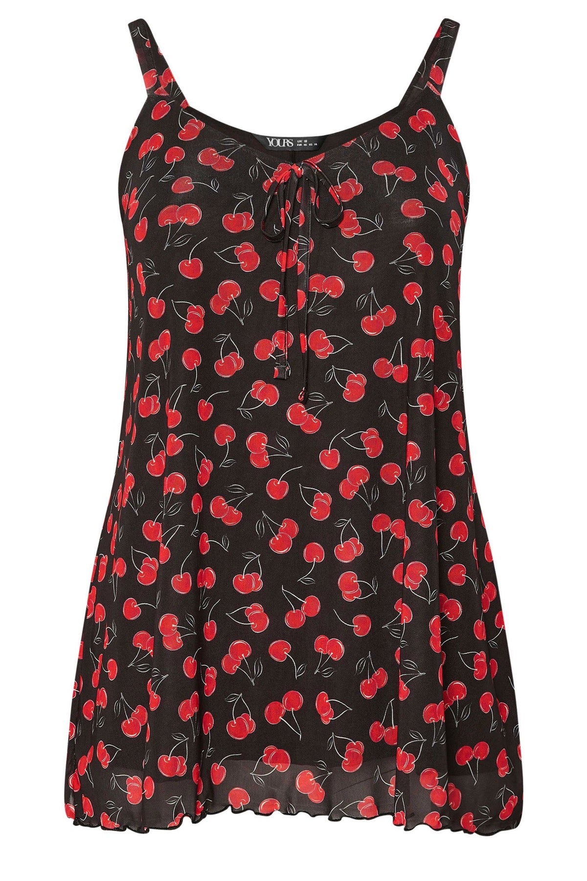 Büyük Beden V Yaka Askılı İp Detaylı Desenli T-shirt 322672