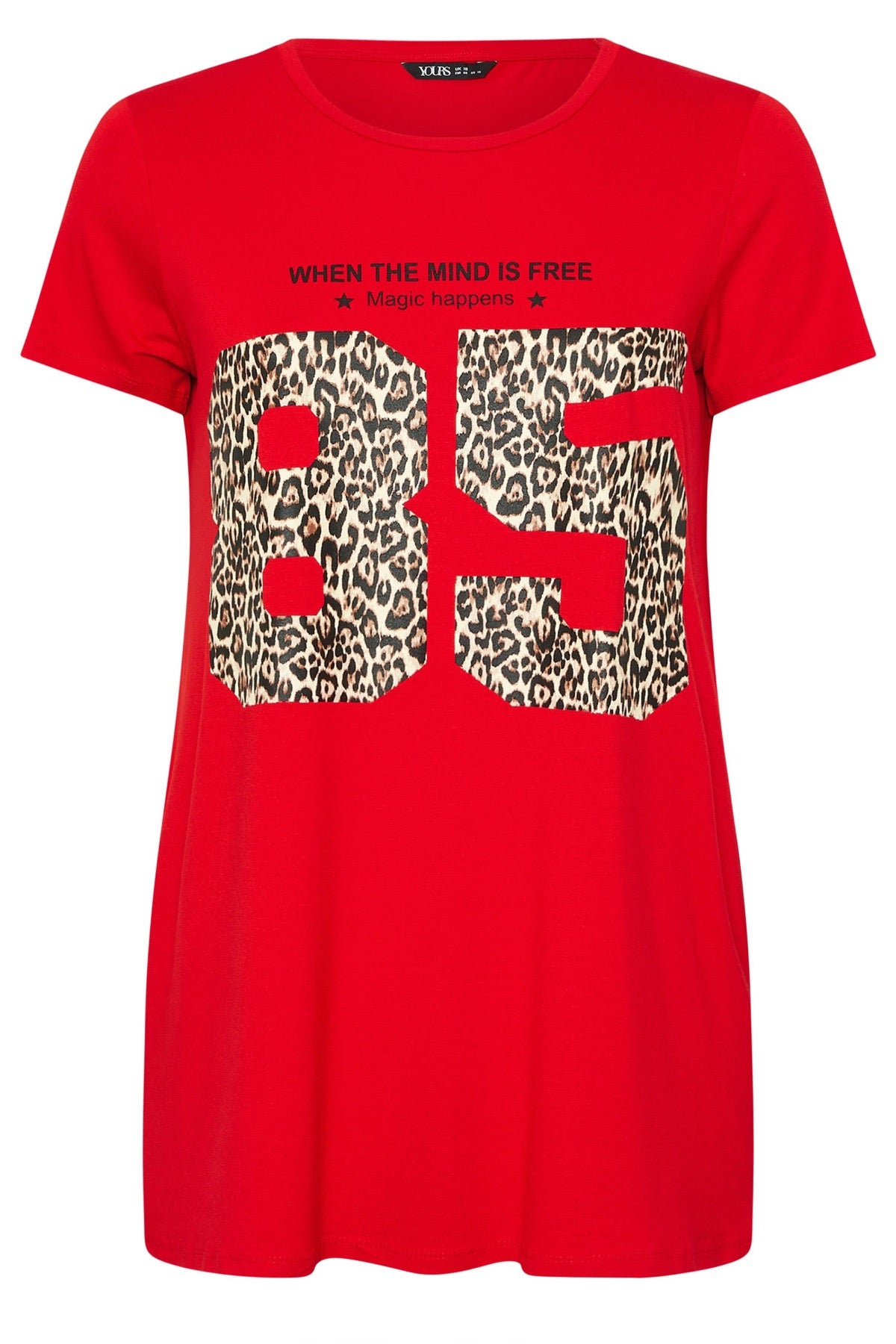 Büyük Beden Bisiklet Yaka Kısa Kollu Baskılı T-shirt 304173