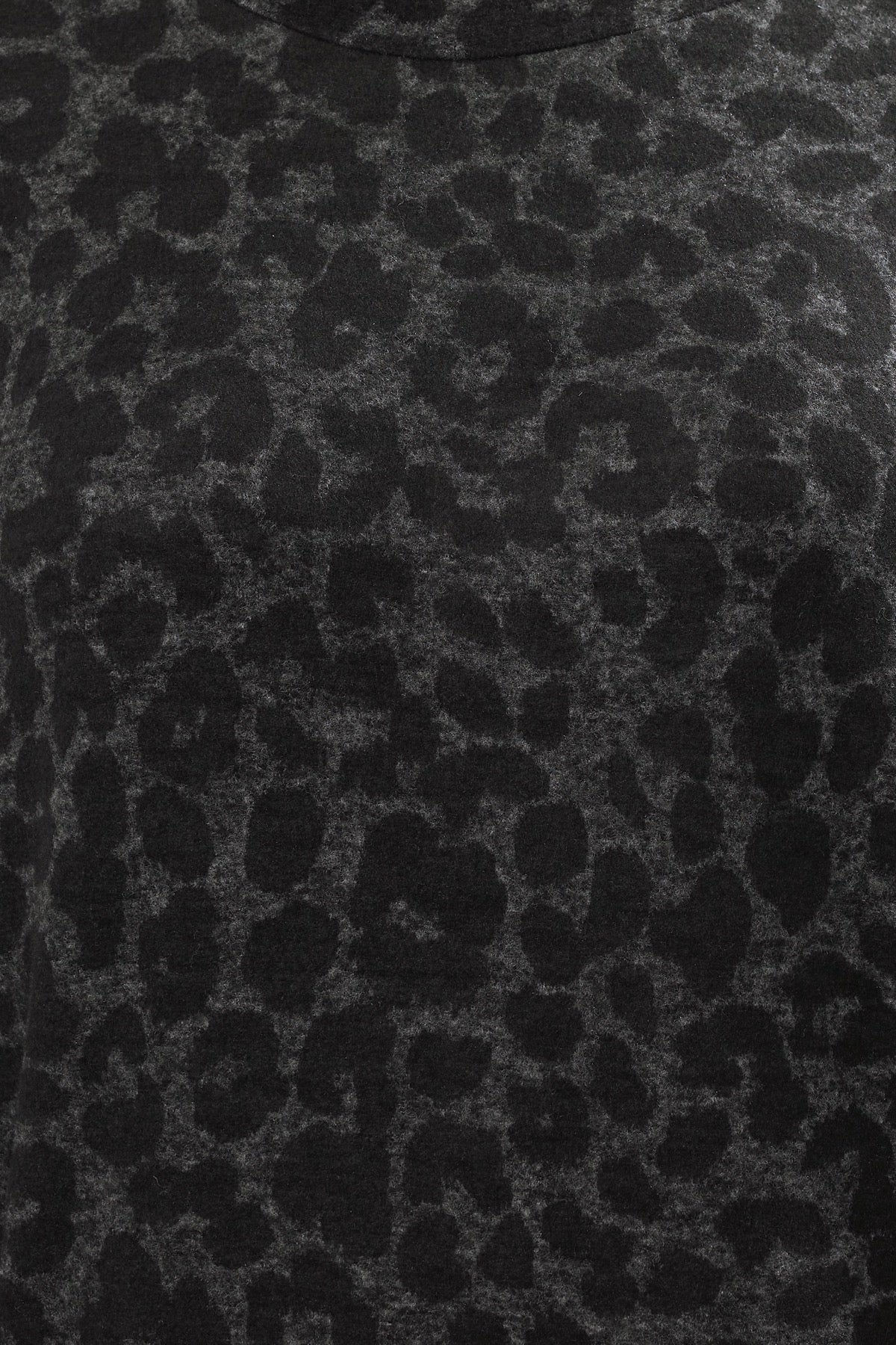 Büyük Beden Uzun Kollu Leopar Desenli Diz Üstü Elbise 285058