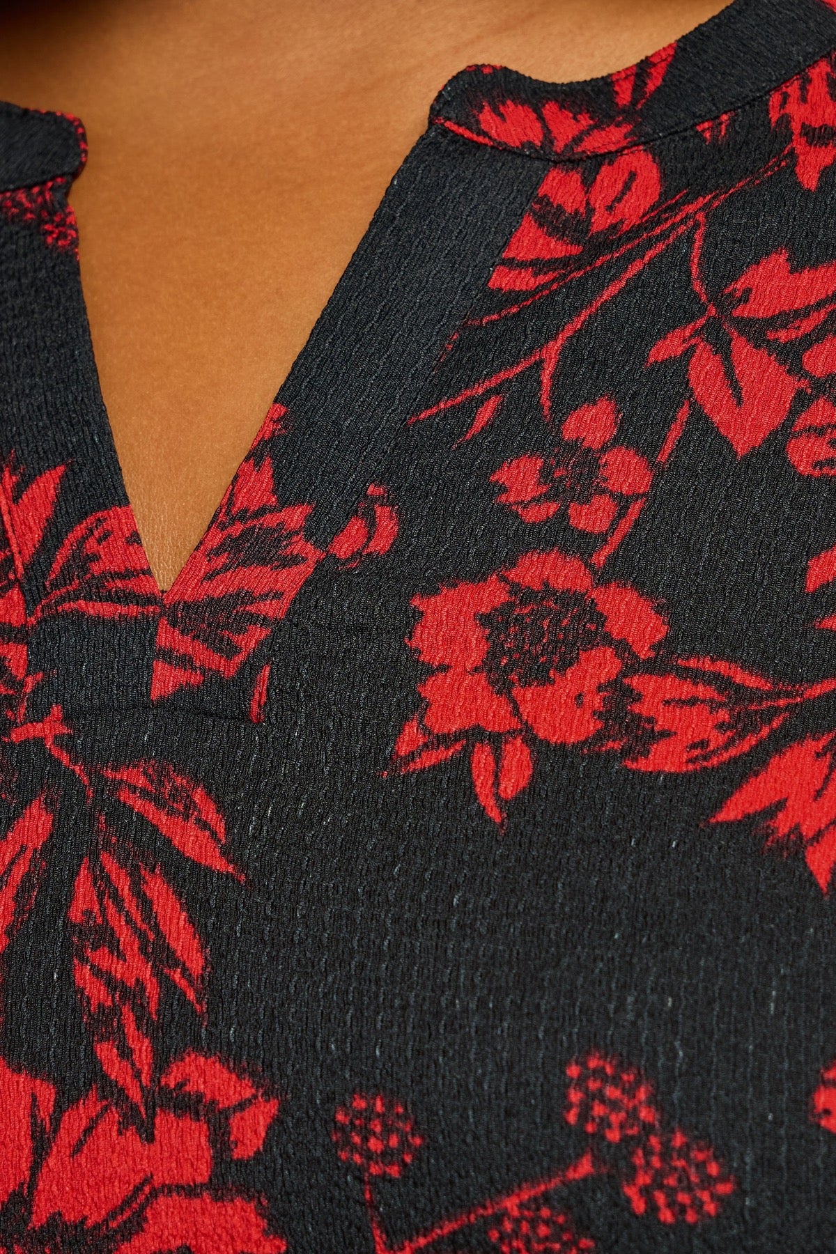 Büyük Beden Kısa Kollu V Yaka Baskılı T-shirt 304204