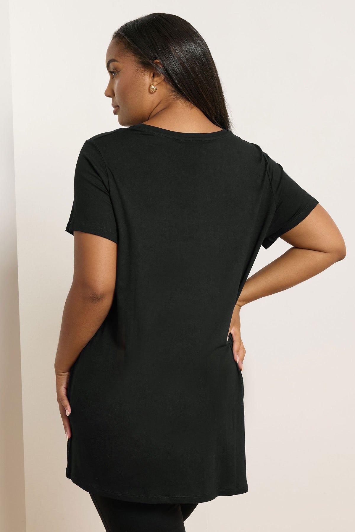 Büyük Beden Kısa Kollu Bisiklet Yaka Baskılı T-shirt 322959