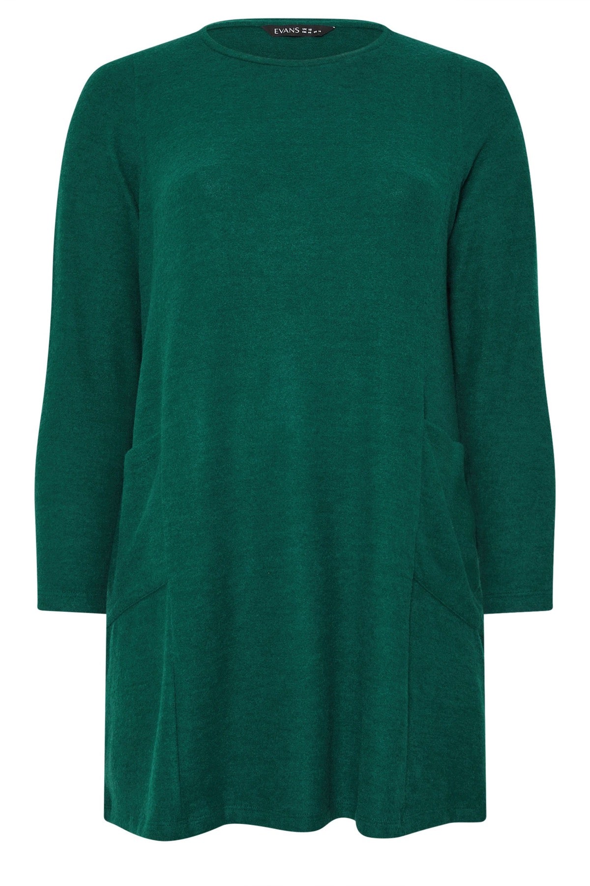 Büyük Beden Bisiklet Yaka Uzun Kollu Cepli Peluş Tunik 616455