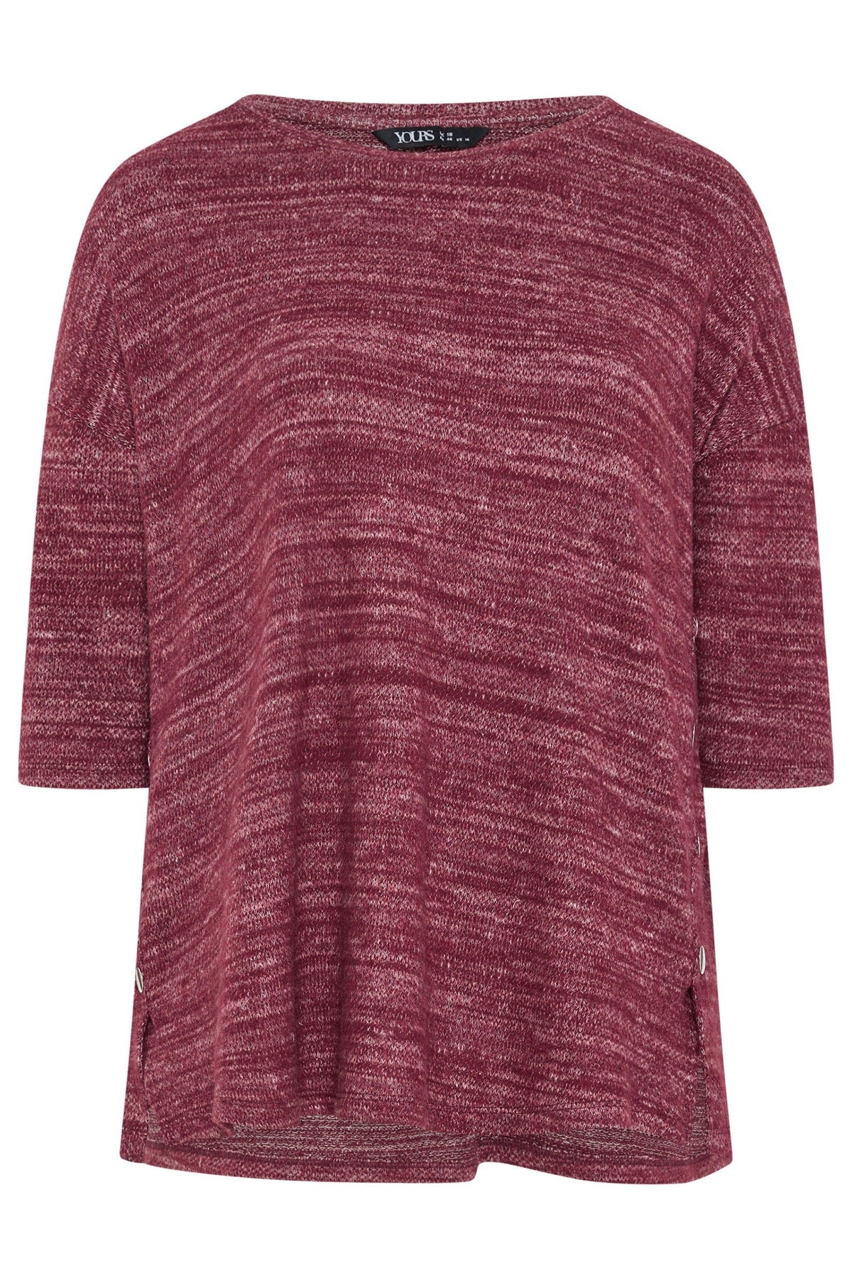 Büyük Beden Bisiklet Yaka Yarım Kol Düğme Detaylı Sweatshirt 304438