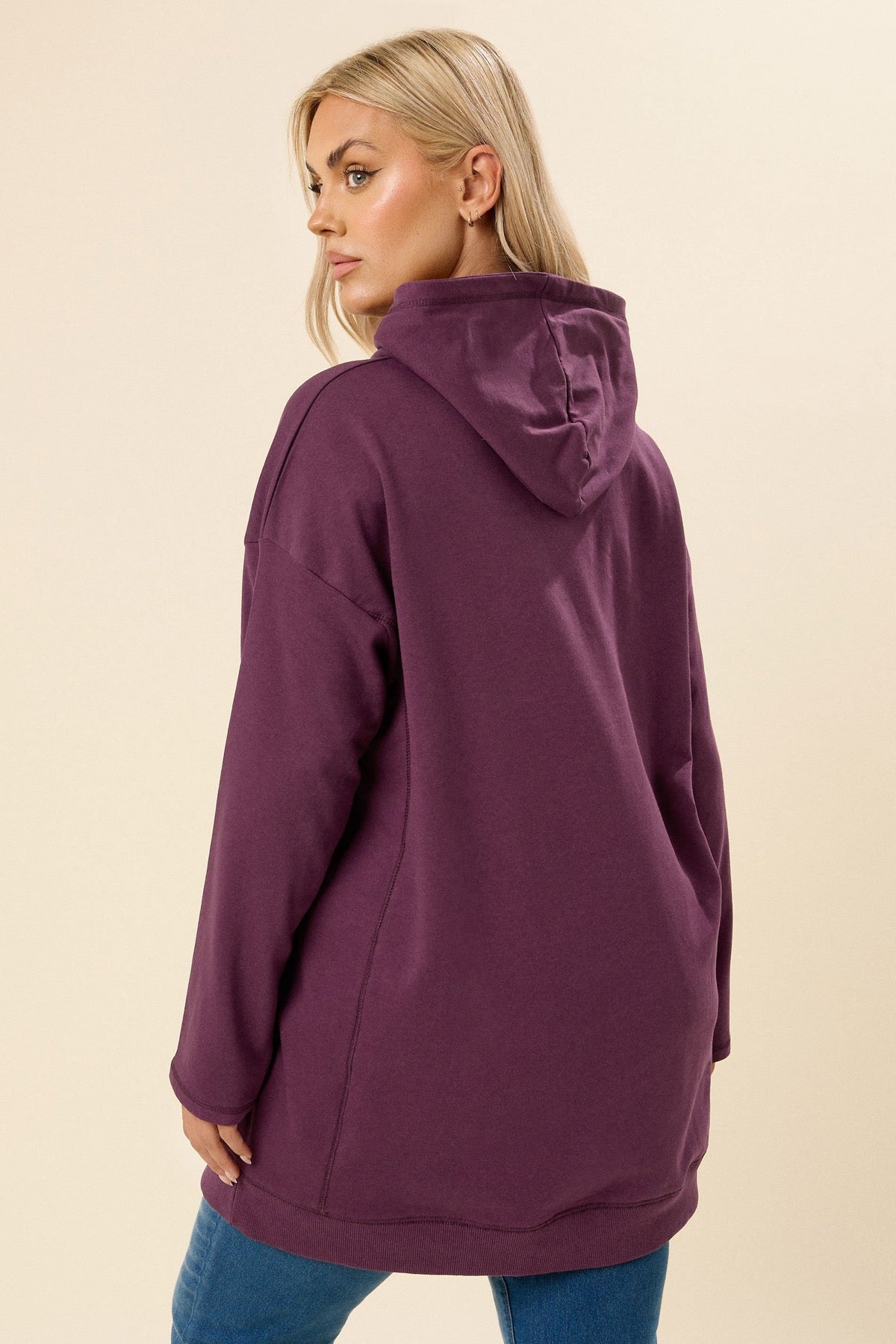 Büyük Beden Kapüşonlu Uzun Kollu Sweatshirt 304288