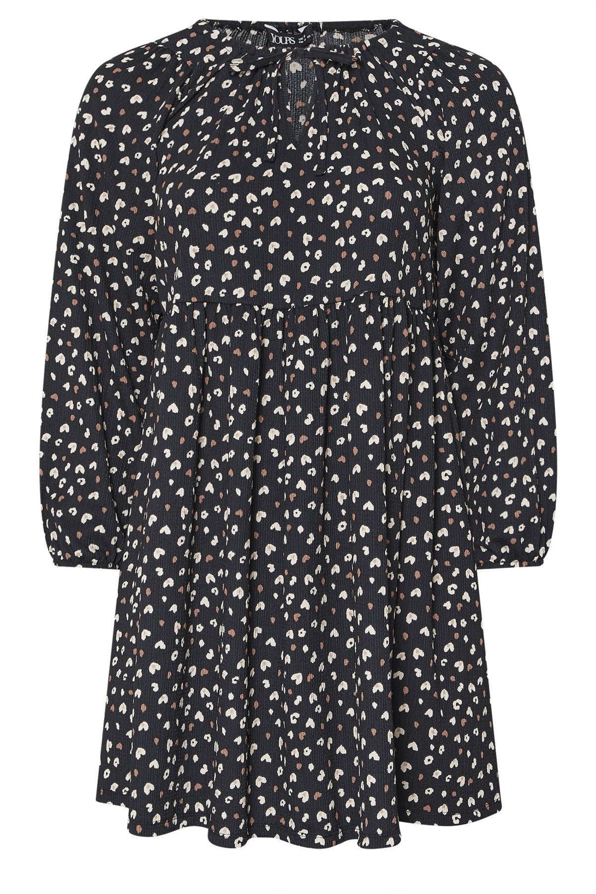 Büyük Beden V Yaka Uzun Kollu Bürümcük Kumaş Mini Elbise 303940